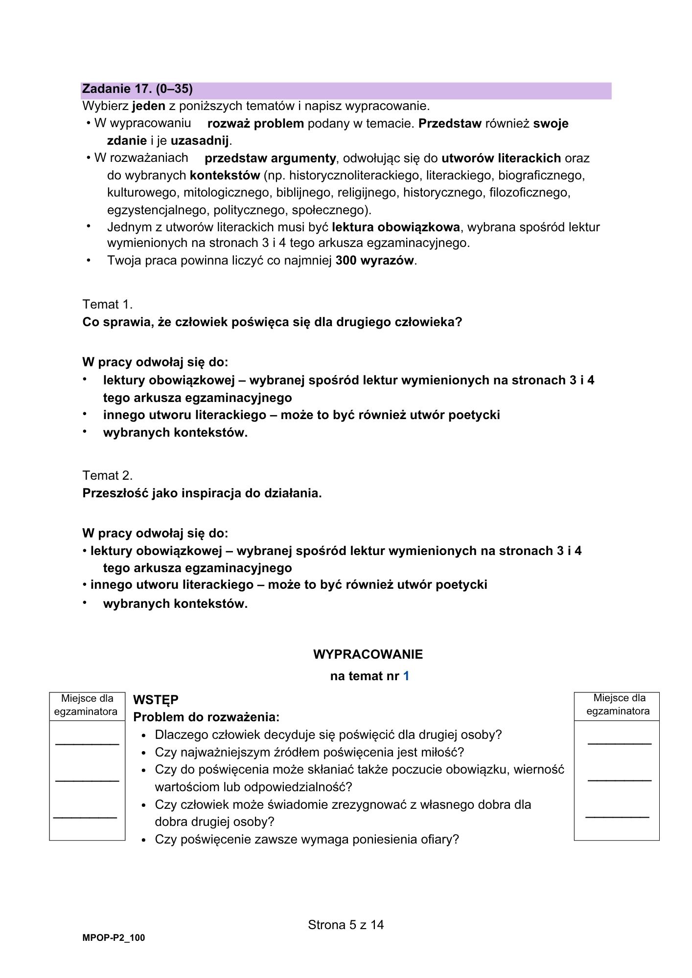 Matura poprawkowa sierpień 2026. Język polski, poziom podstawowy – strona 5