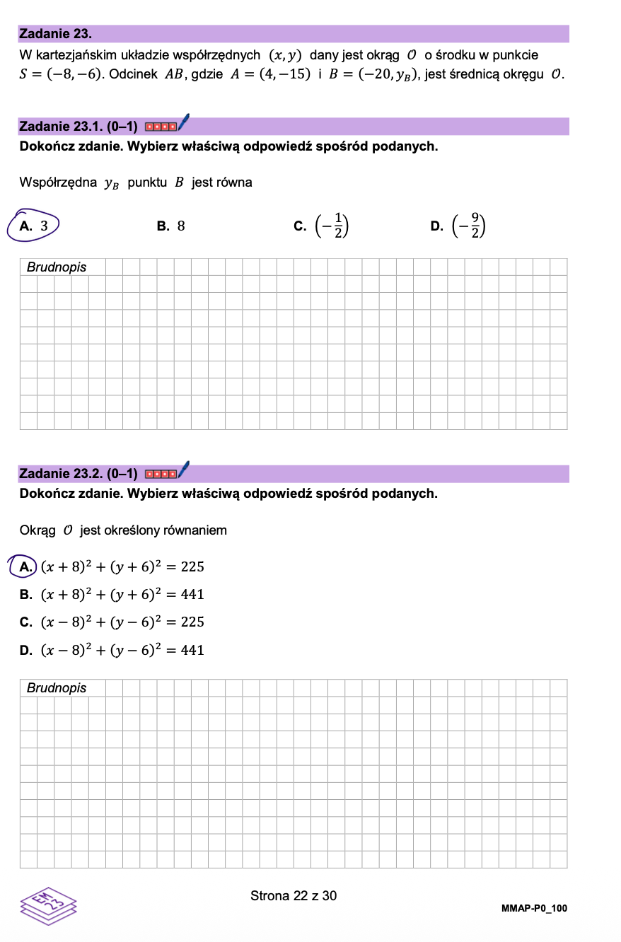 Matura poprawkowa sierpień 2026. Matematyka, poziom podstawowy - poziom podstawowy - Zadanie 23
