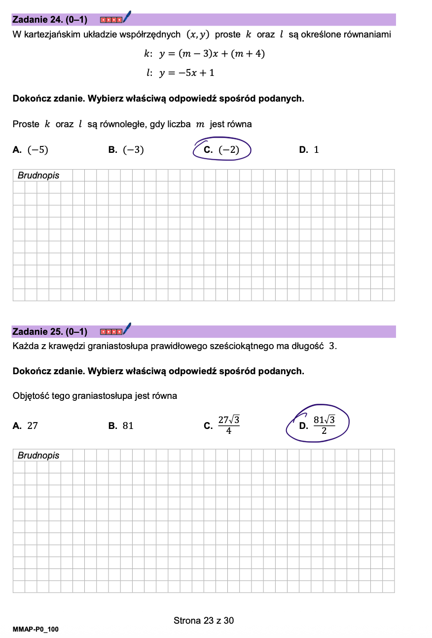 Matura poprawkowa sierpień 2026. Matematyka, poziom podstawowy - poziom podstawowy - Zadanie 24