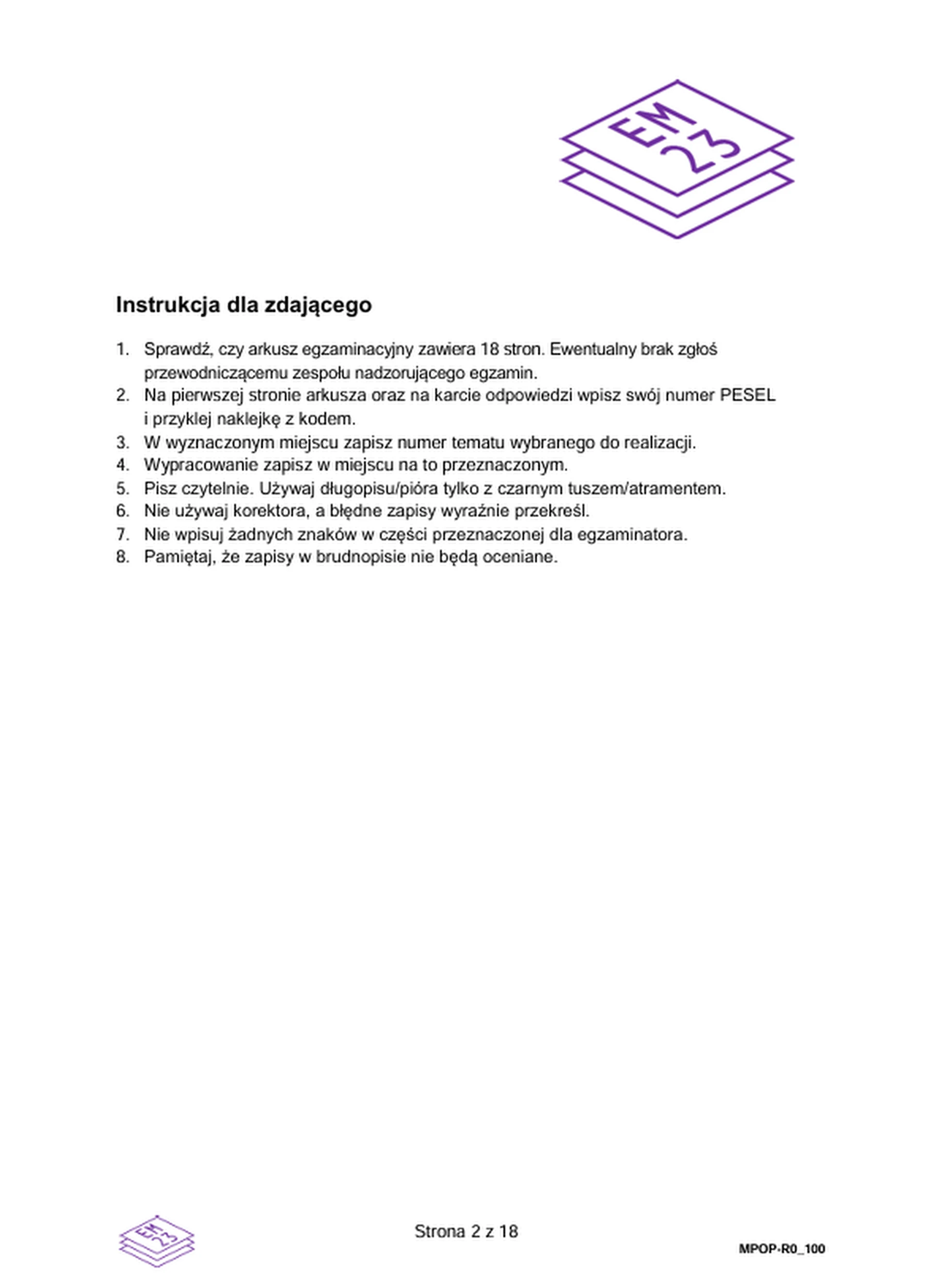 Matura maj 2026. Język polski, poziom rozszerzony – strona 2
