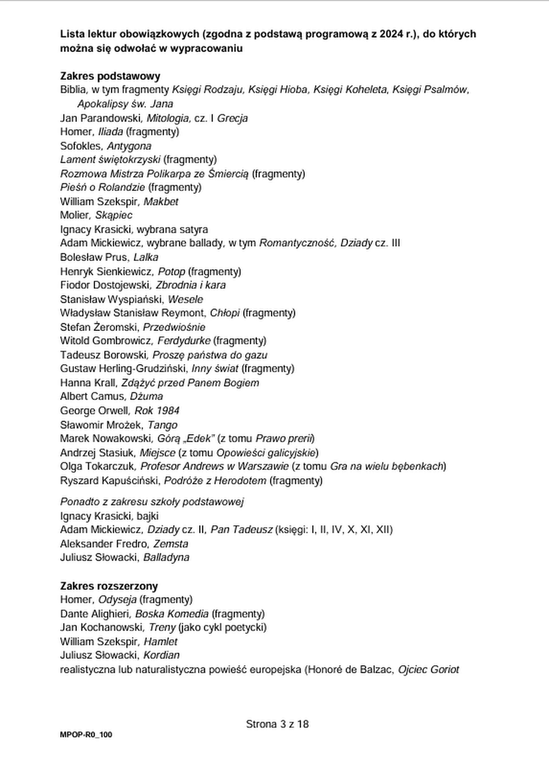 Matura maj 2026. Język polski, poziom rozszerzony – strona 3