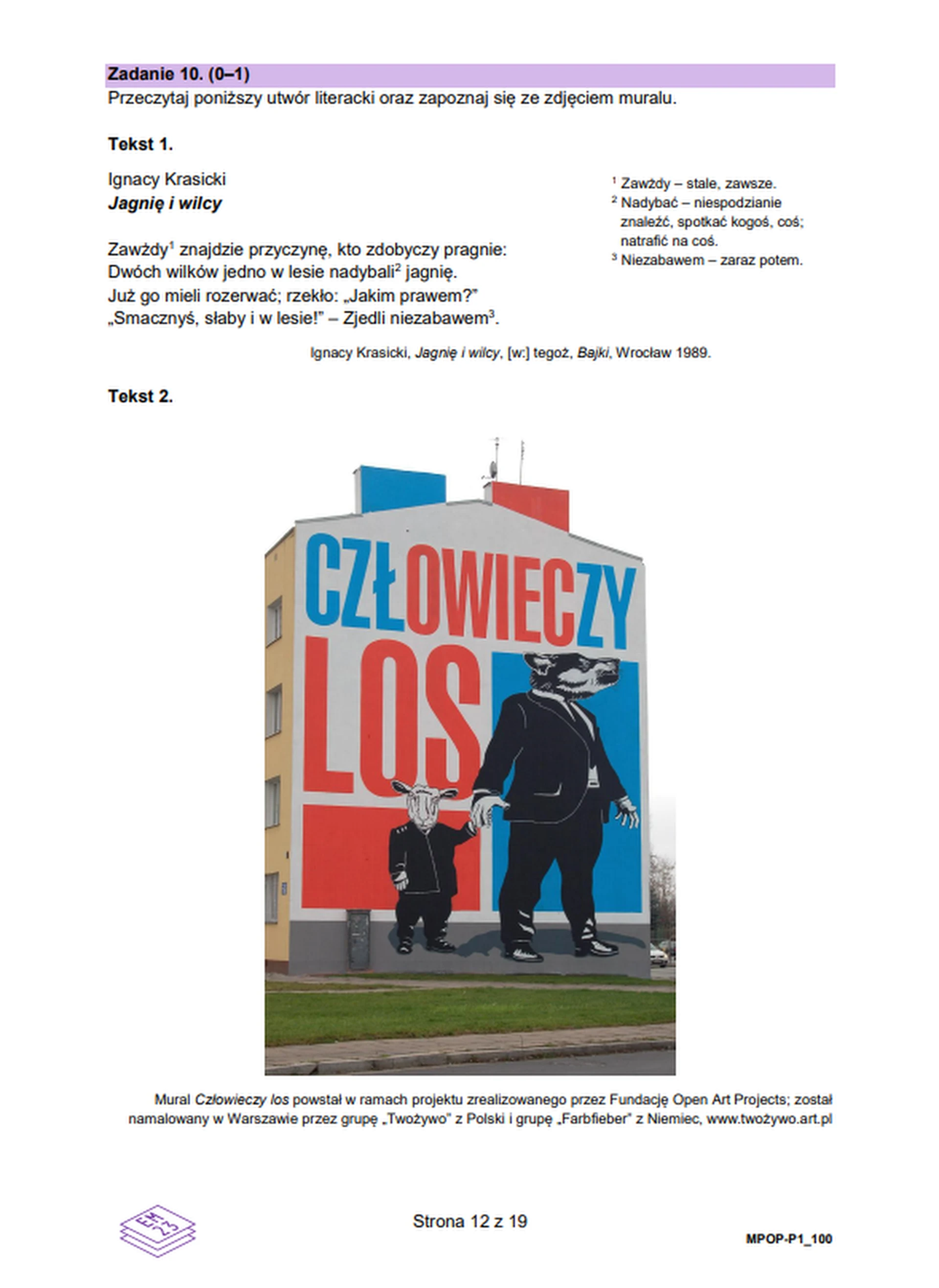 Matura maj 2026. Język polski, poziom podstawowy – zadanie 10