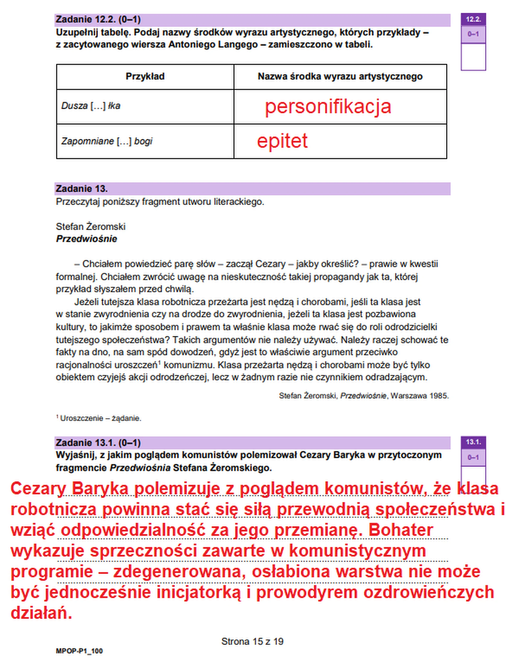 Matura maj 2026. Język polski, poziom podstawowy – zadanie 13