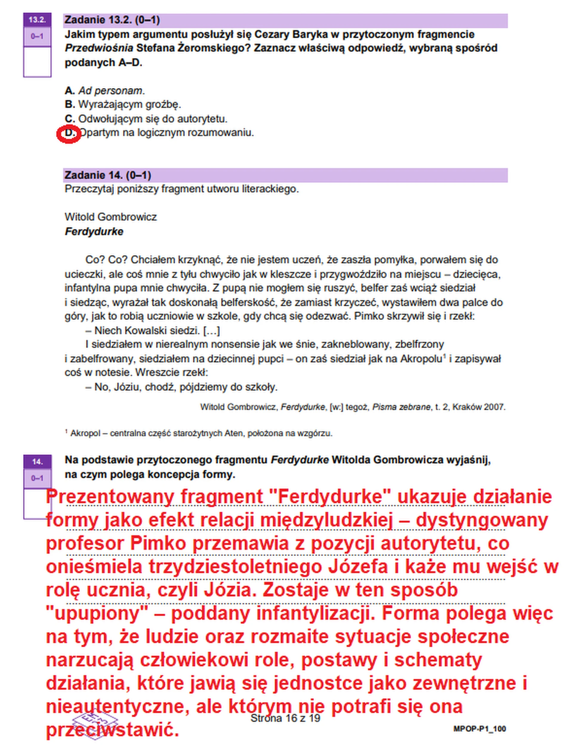Matura maj 2026. Język polski, poziom podstawowy – zadanie 14