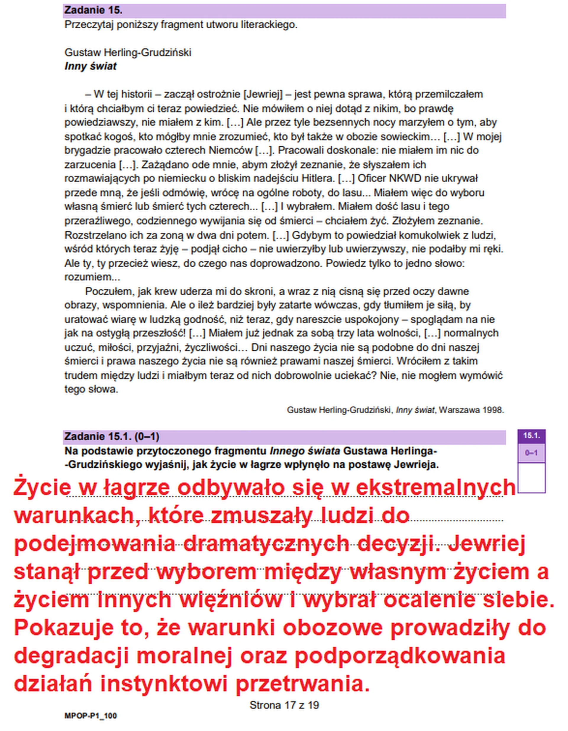 Matura maj 2026. Język polski, poziom podstawowy – zadanie 15