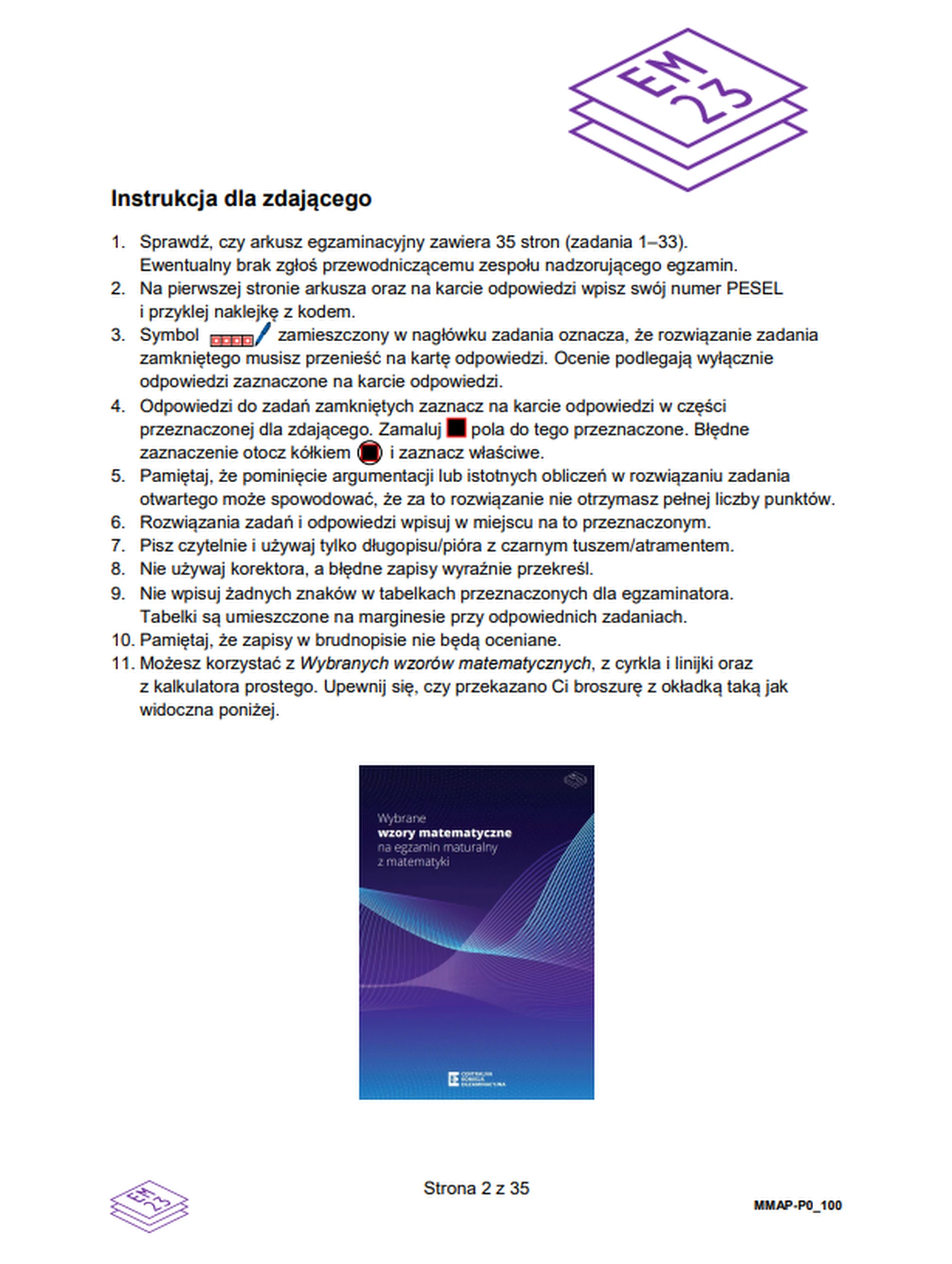 Matura maj 2026. Matematyka, poziom podstawowy – strona 2