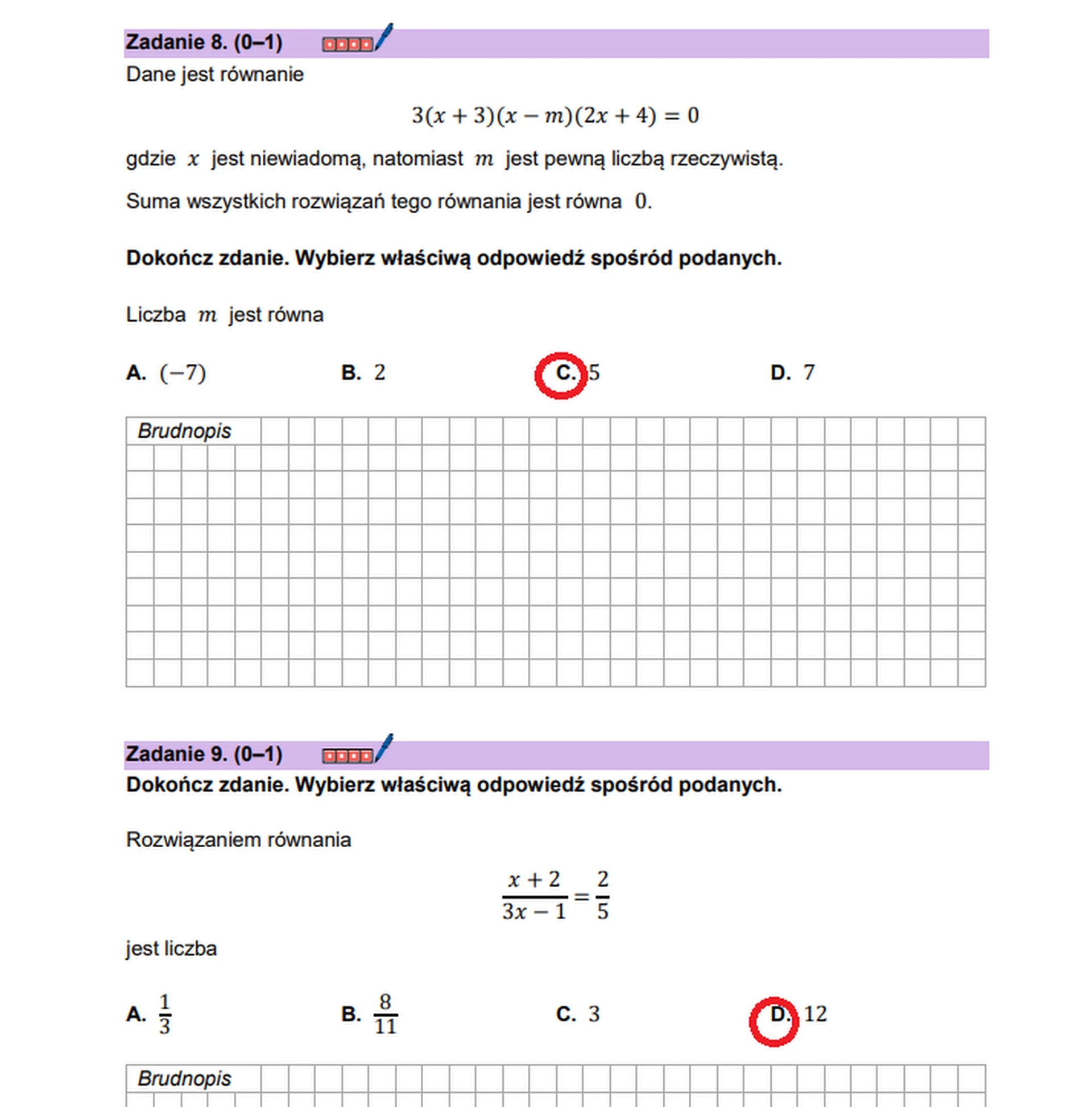 Matura maj 2026. Matematyka, poziom podstawowy – zadanie 8