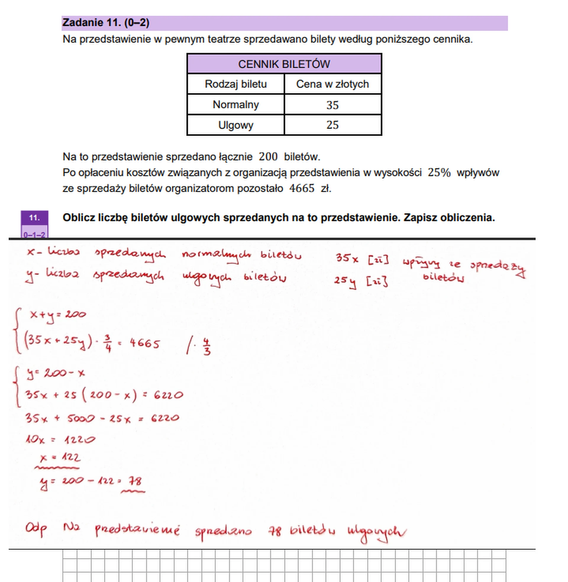 Matura maj 2026. Matematyka, poziom podstawowy – zadanie 11