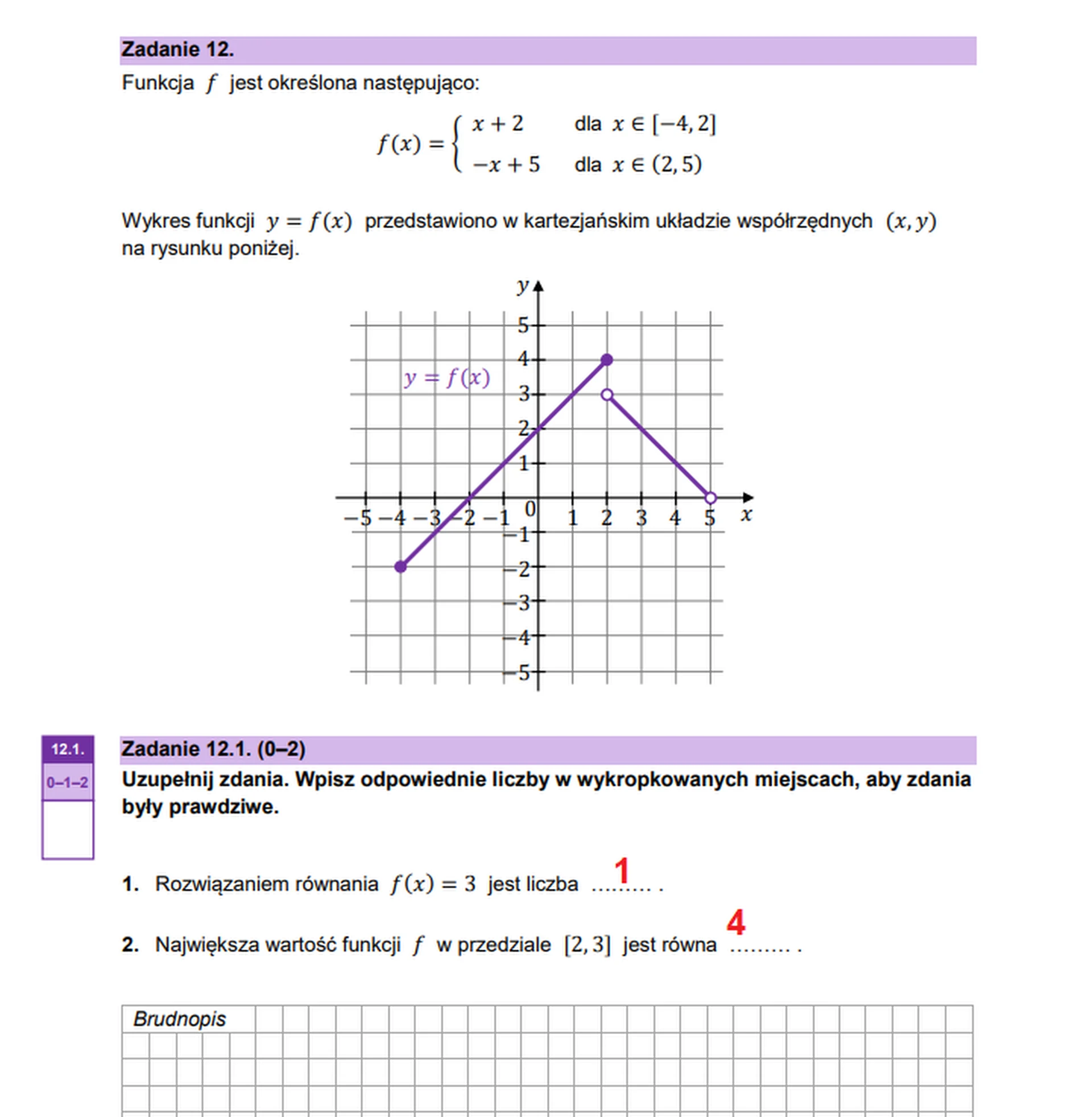Matura maj 2026. Matematyka, poziom podstawowy – zadanie 12