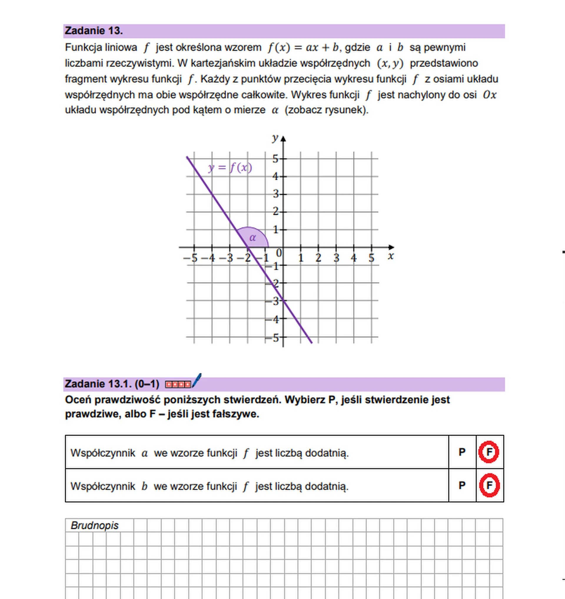 Matura maj 2026. Matematyka, poziom podstawowy – zadanie 13