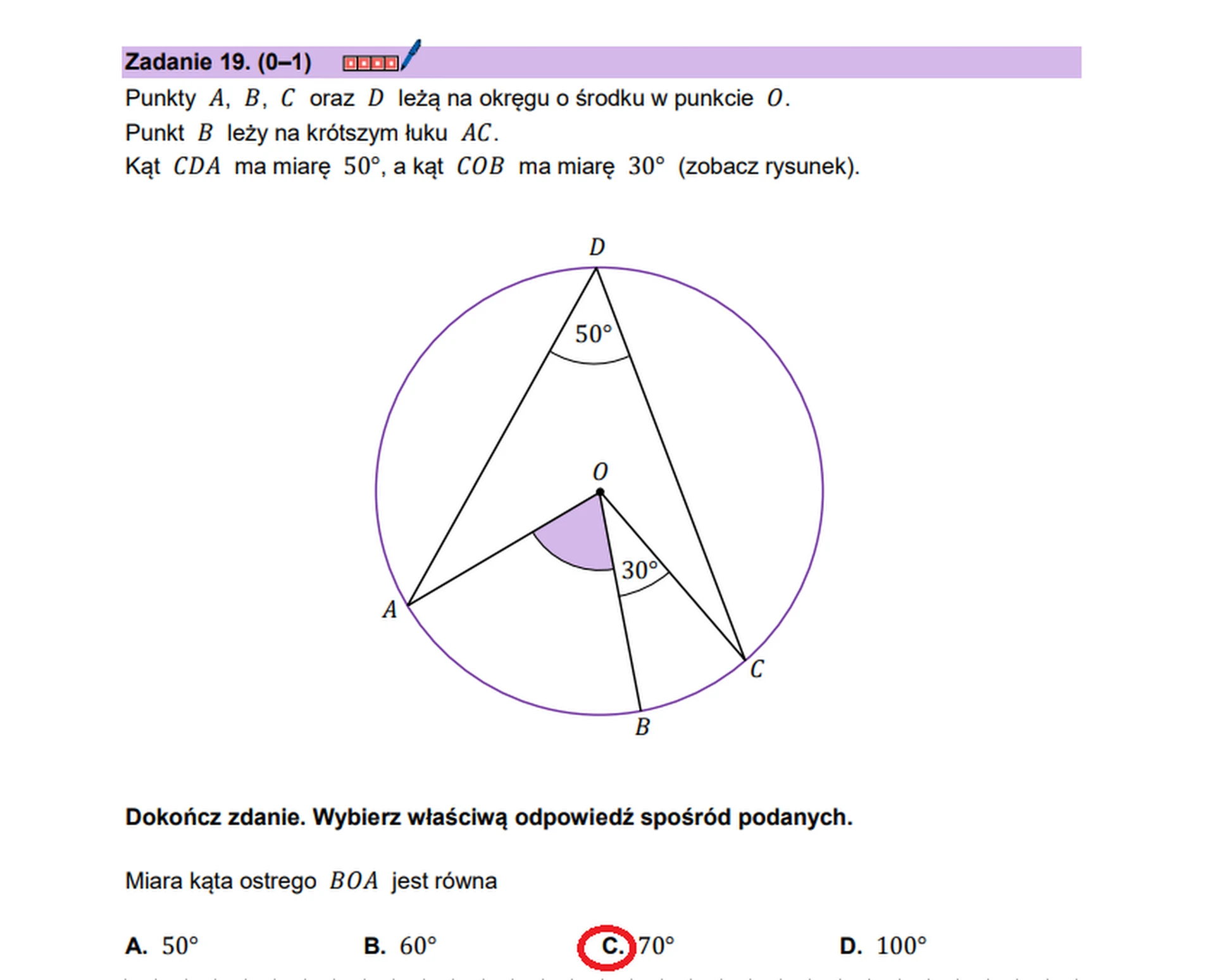 Matura maj 2026. Matematyka, poziom podstawowy – zadanie 19