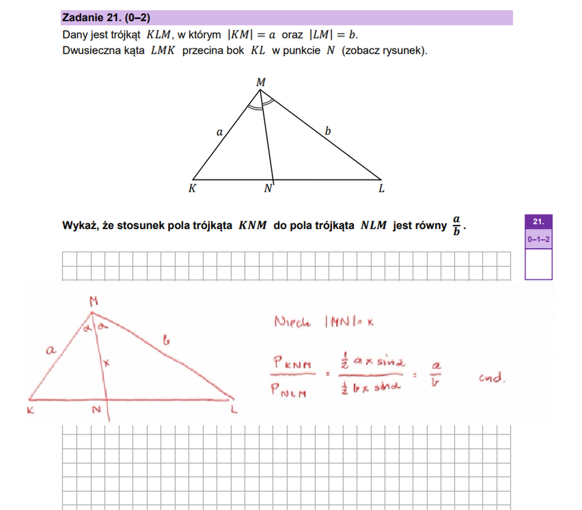 Matura maj 2026. Matematyka, poziom podstawowy – zadanie 21