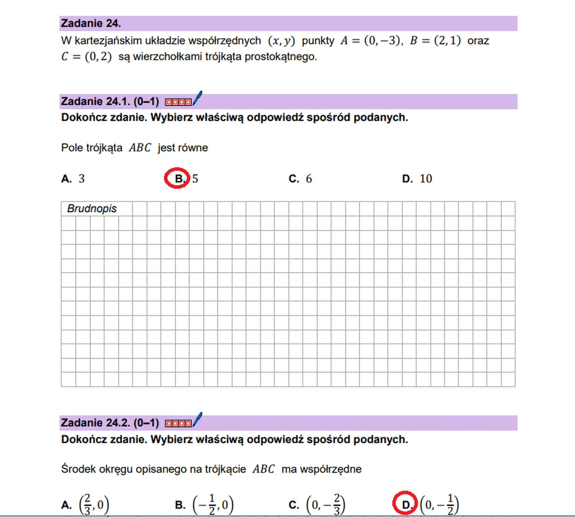 Matura maj 2026. Matematyka, poziom podstawowy – zadanie 24