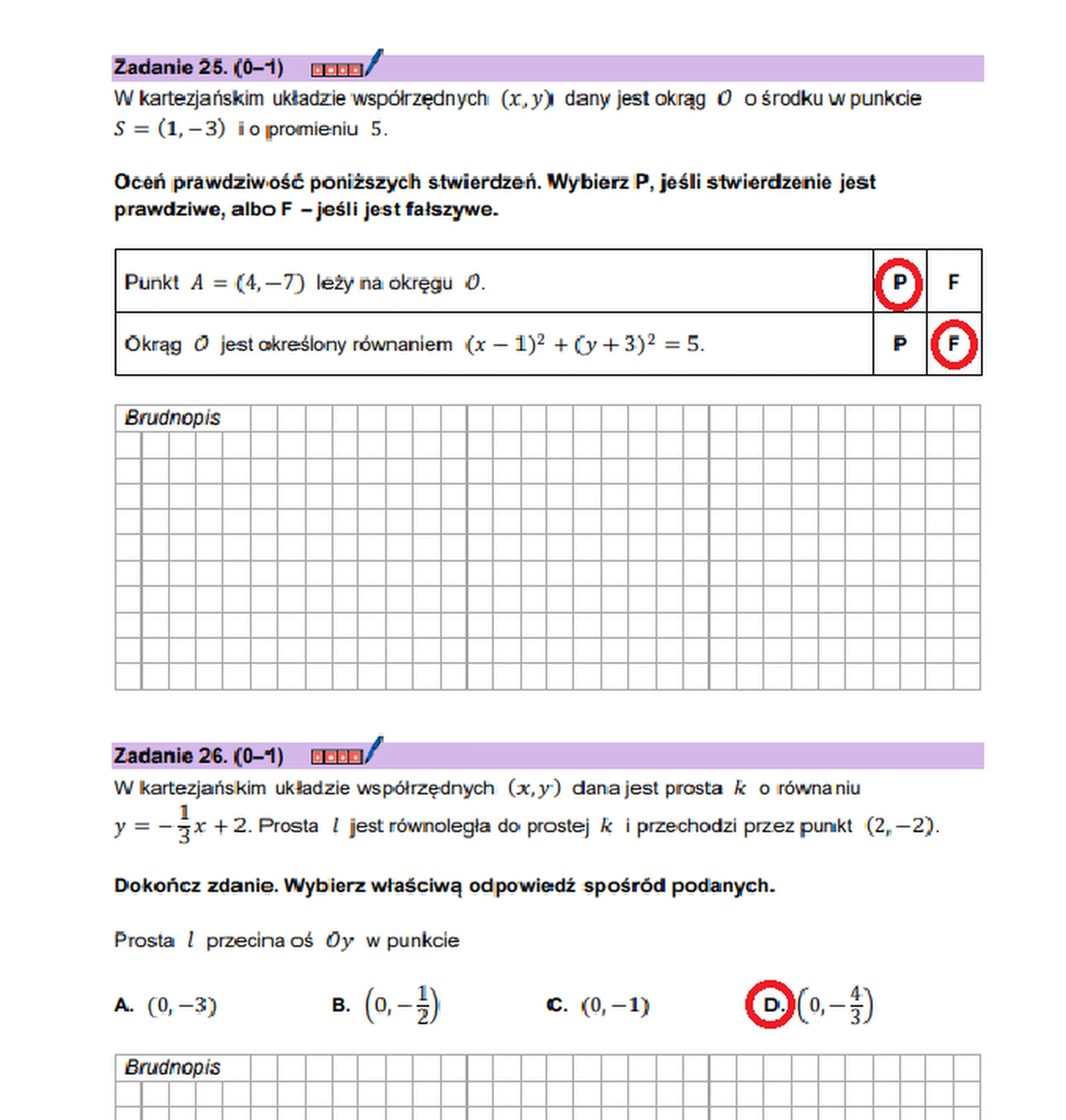 Matura maj 2026. Matematyka, poziom podstawowy – zadanie 25-26