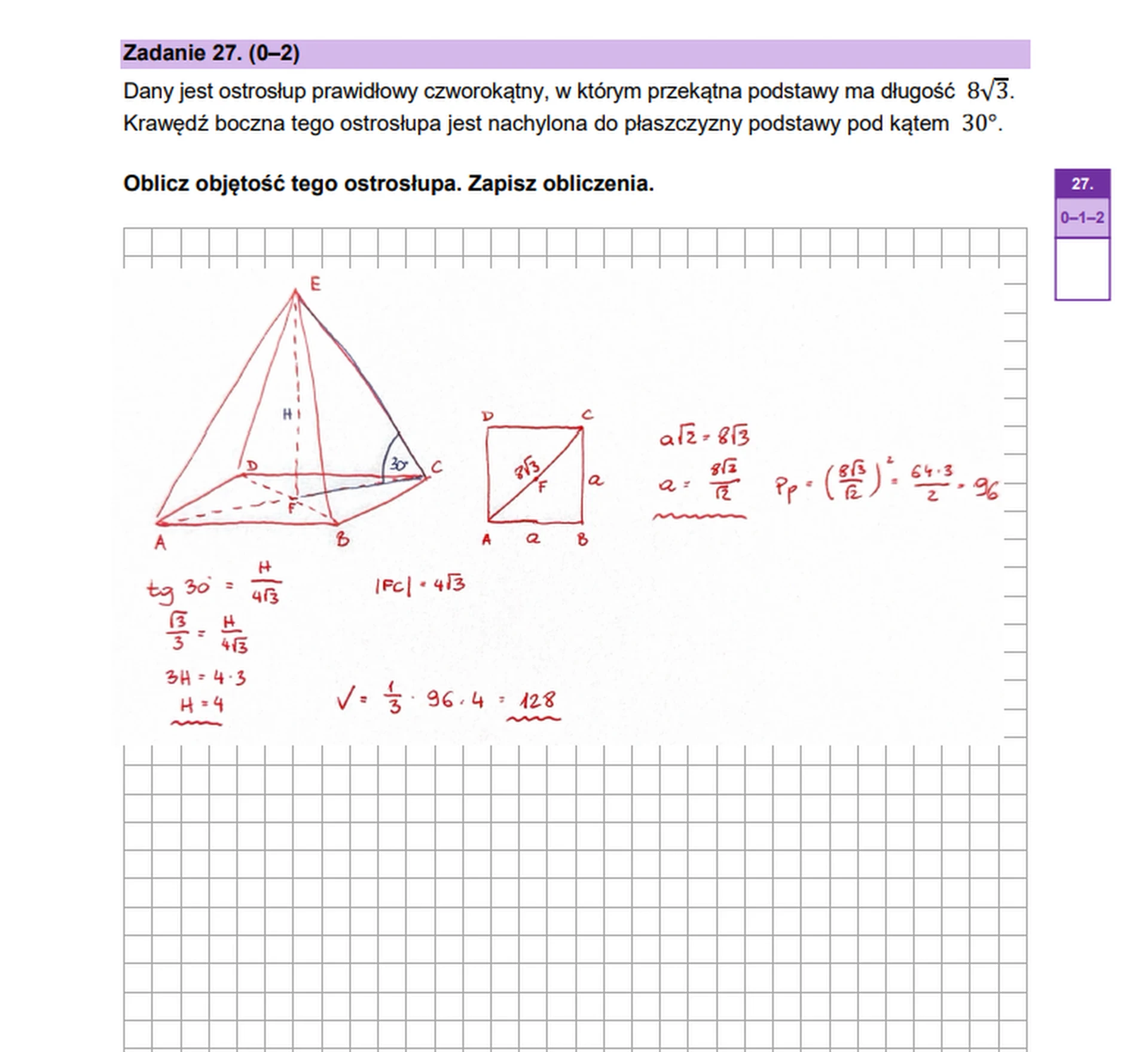 Matura maj 2026. Matematyka, poziom podstawowy – zadanie 27