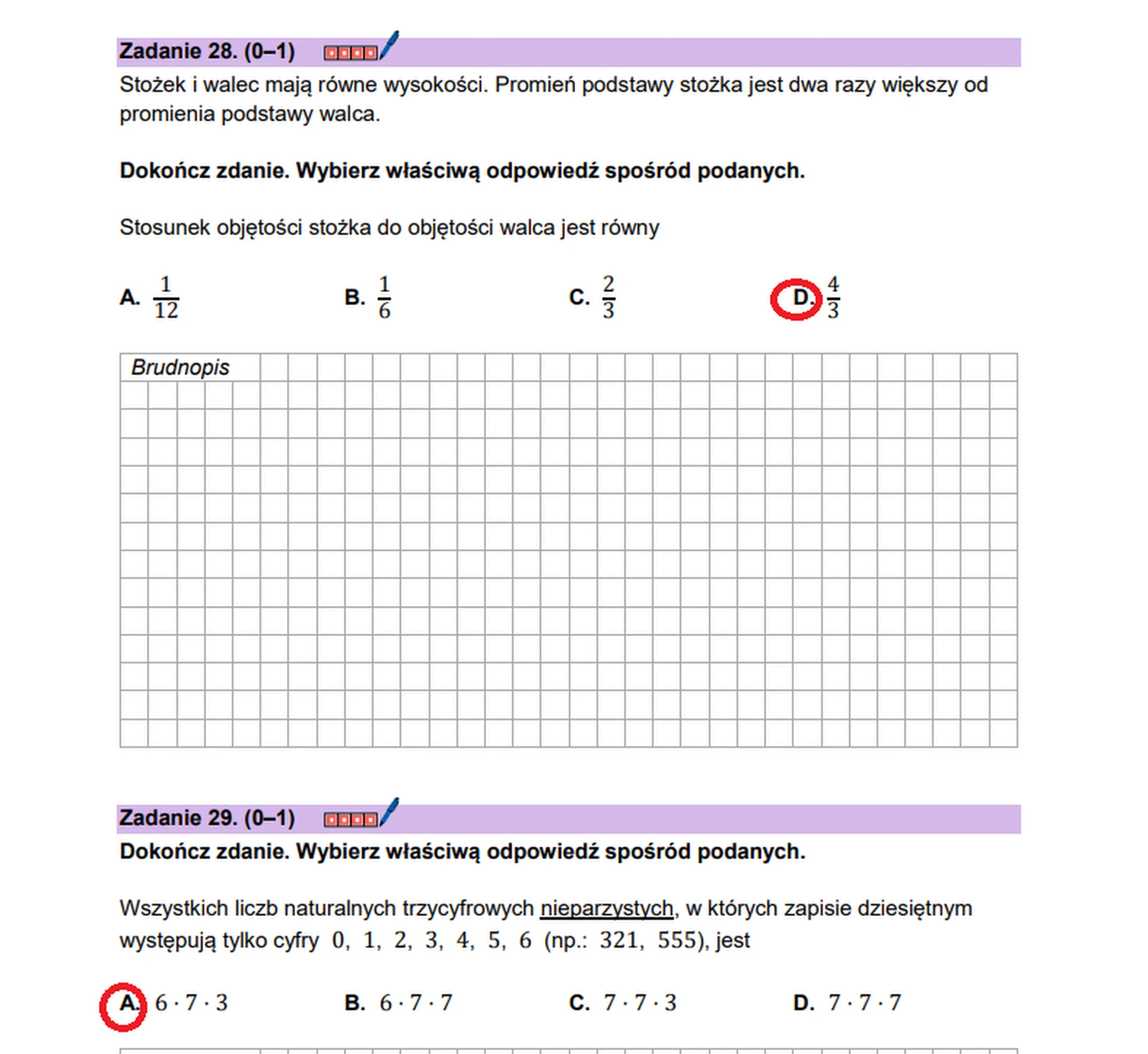 Matura maj 2026. Matematyka, poziom podstawowy – zadanie 28-29