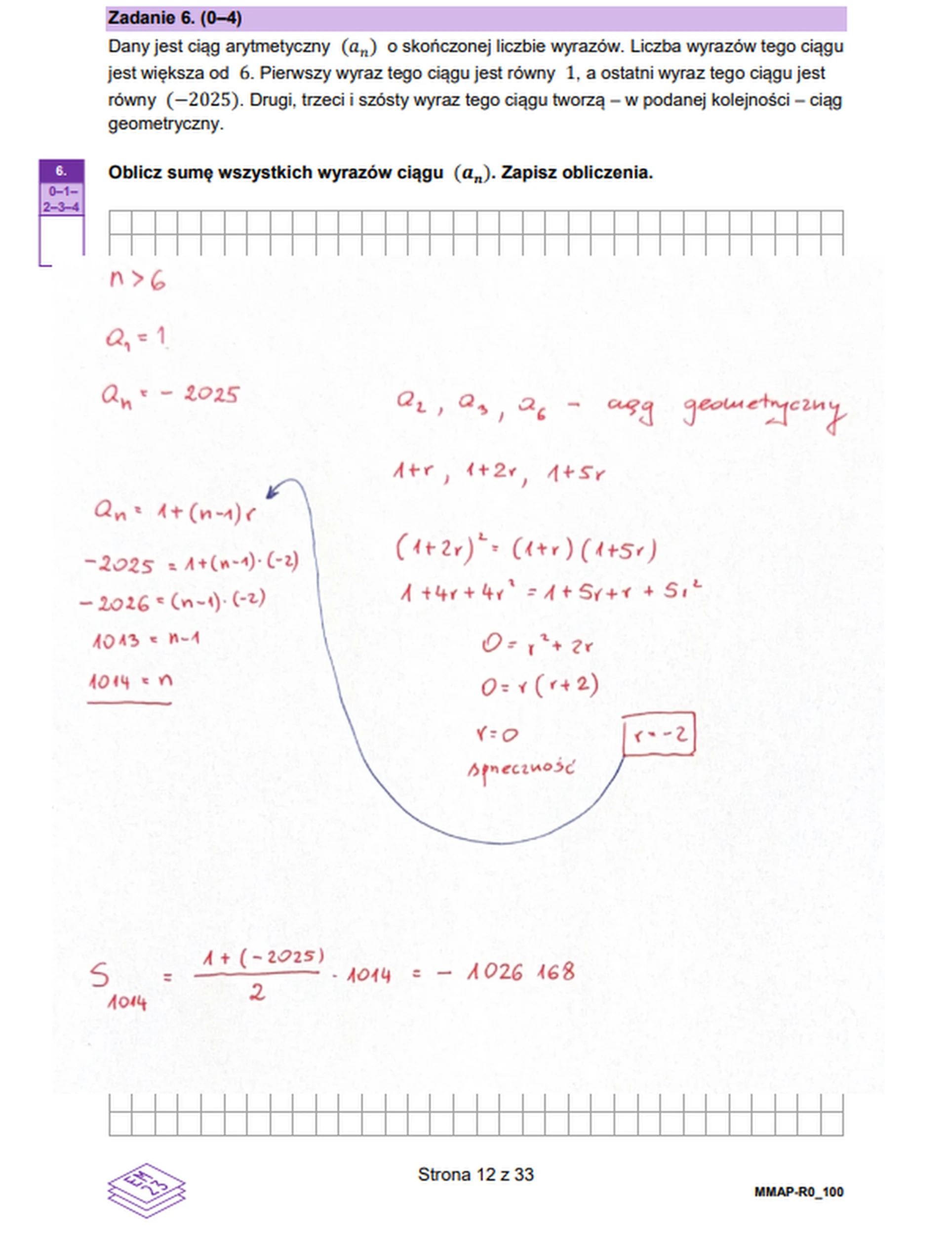 Matura maj 2026. Matematyka, poziom rozszerzony – zadanie 6