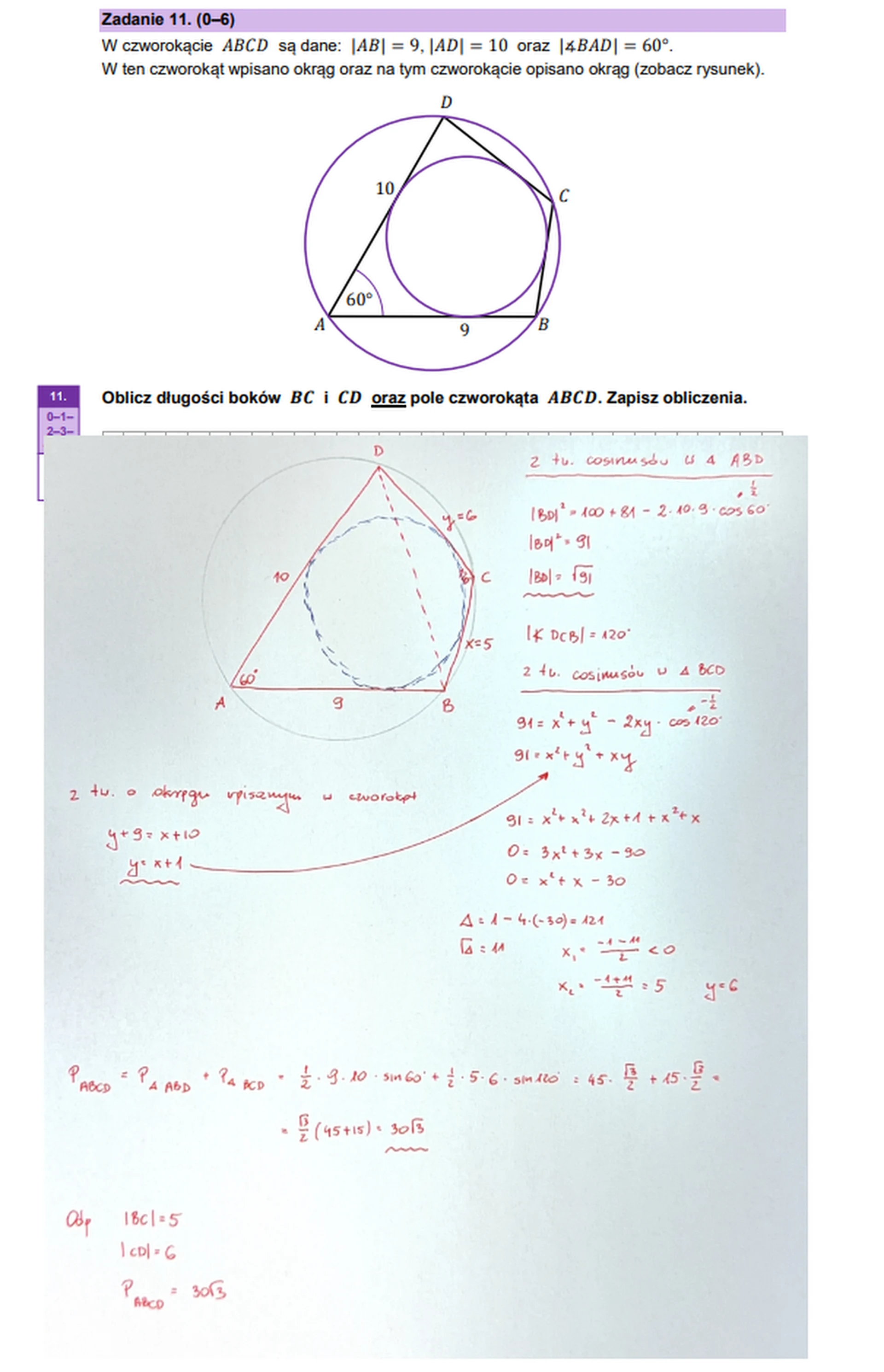 Matura maj 2026. Matematyka, poziom rozszerzony – zadanie 11