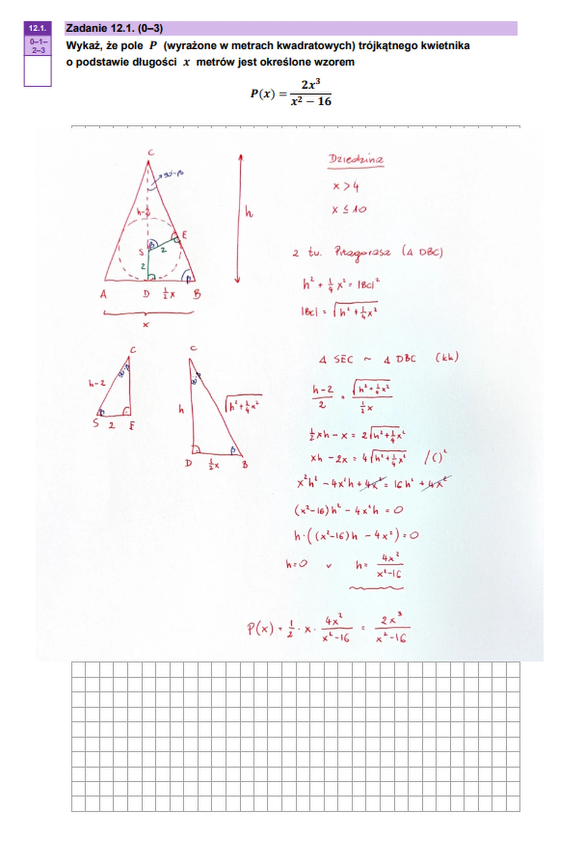 Matura maj 2026. Matematyka, poziom rozszerzony – zadanie 12.1