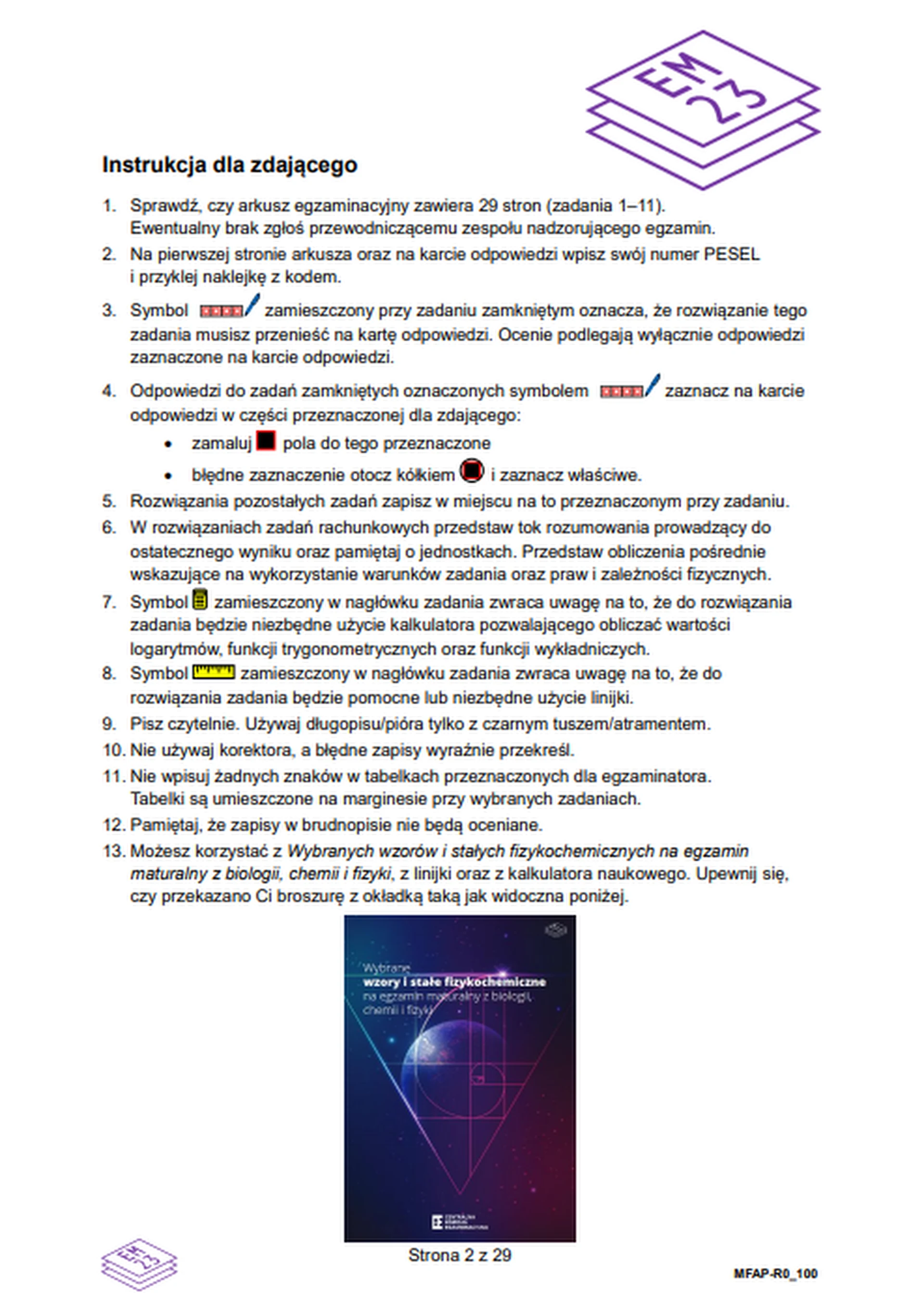 Matura maj 2026. Fizyka, poziom rozszerzony – strona 2