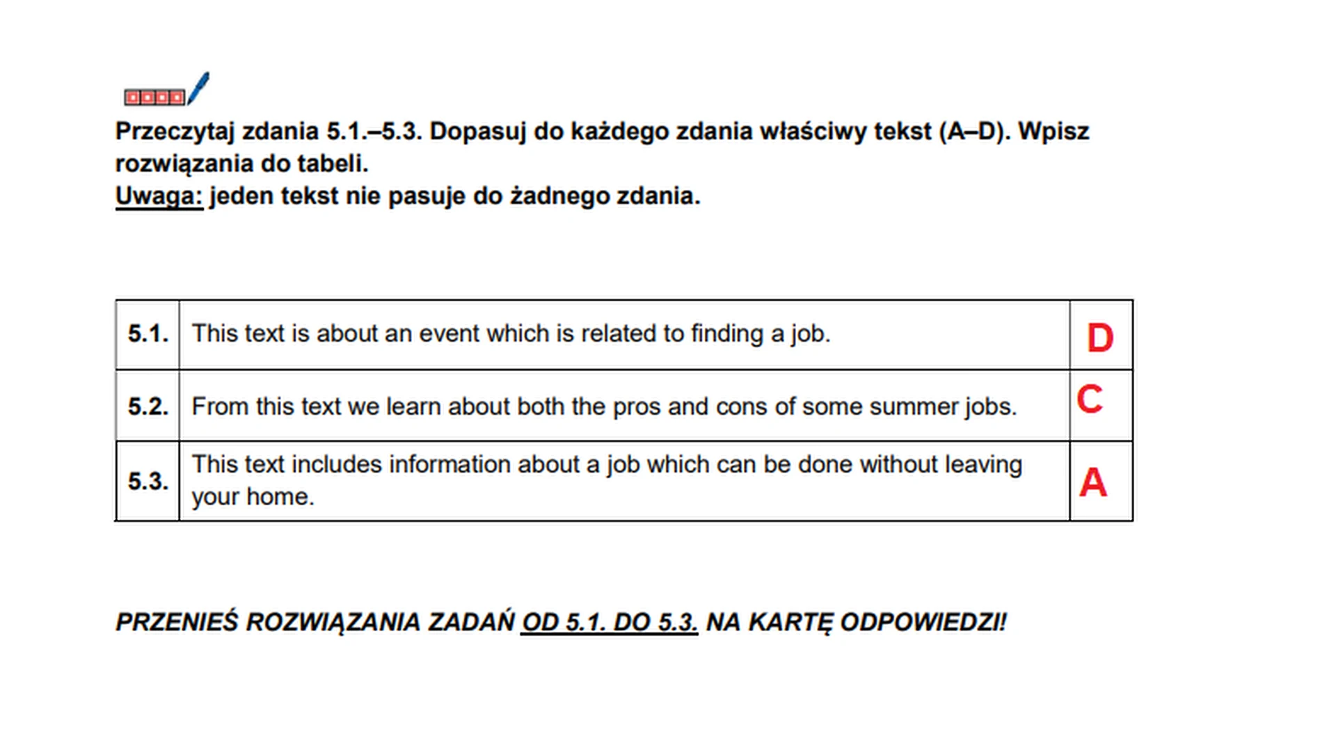 Matura maj 2026. Język angielski, poziom podstawowy – zadanie 6