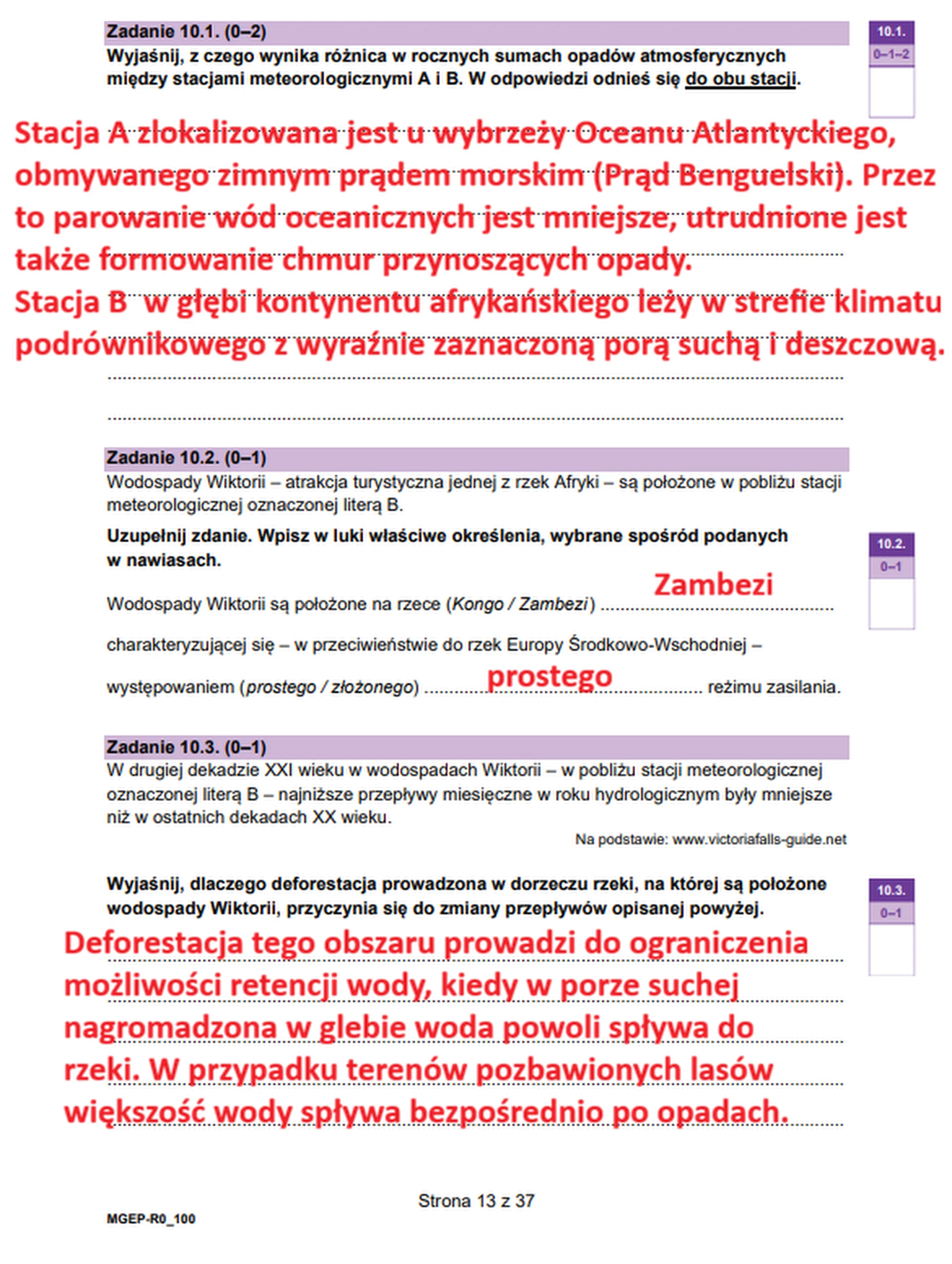 Matura maj 2026. Geografia poziom rozszerzony – zadanie 10.2, zadanie 10.3