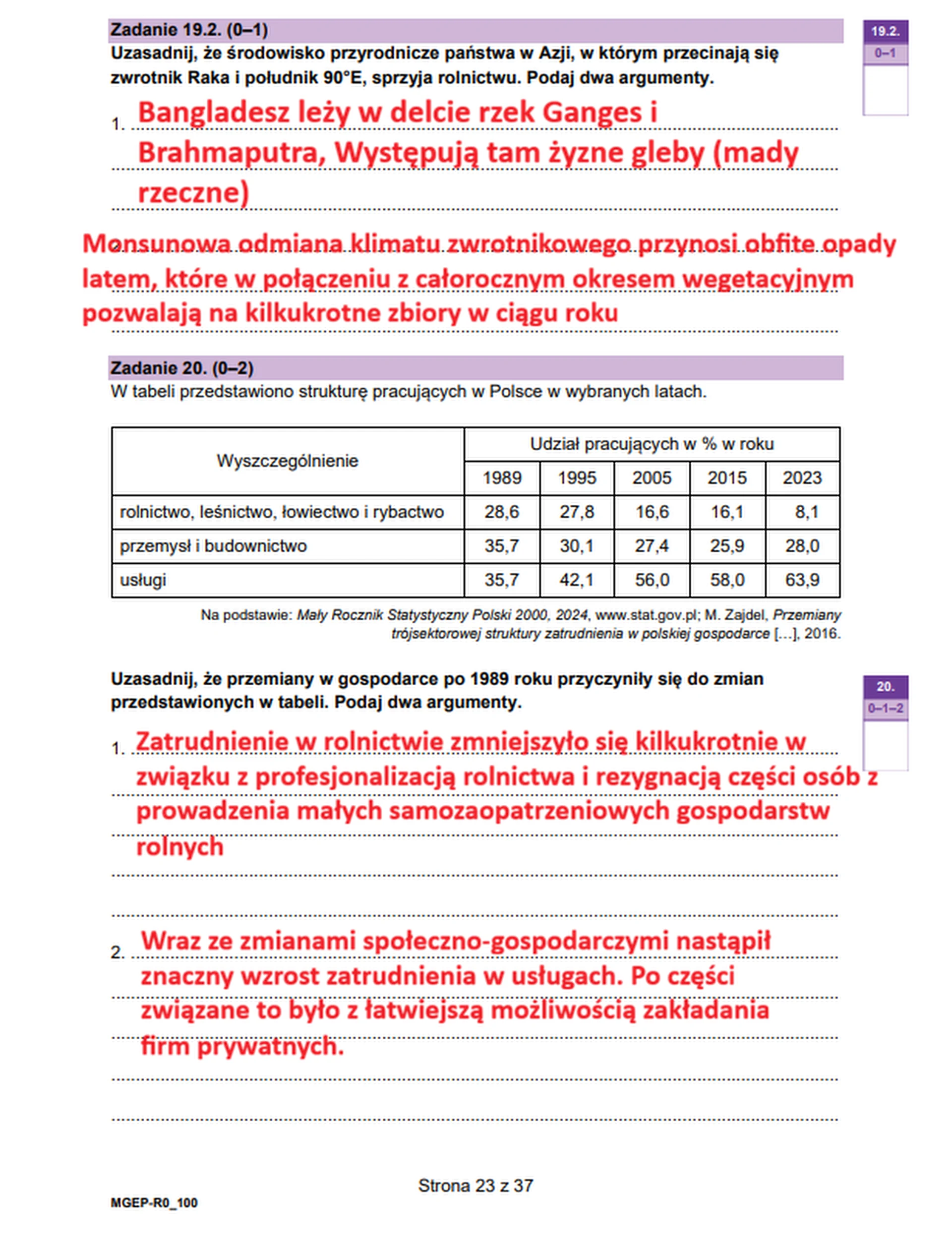 Matura maj 2026. Geografia poziom rozszerzony – zadanie 19.2 i zadanie 20