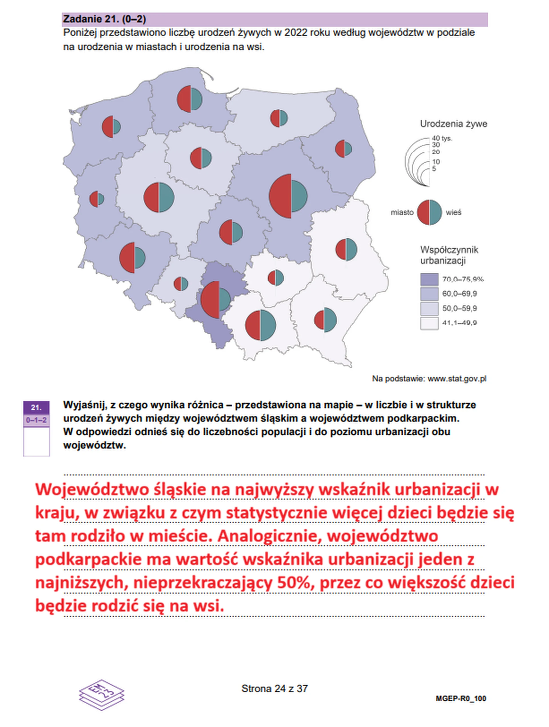 Matura maj 2026. Geografia poziom rozszerzony – zadanie 21