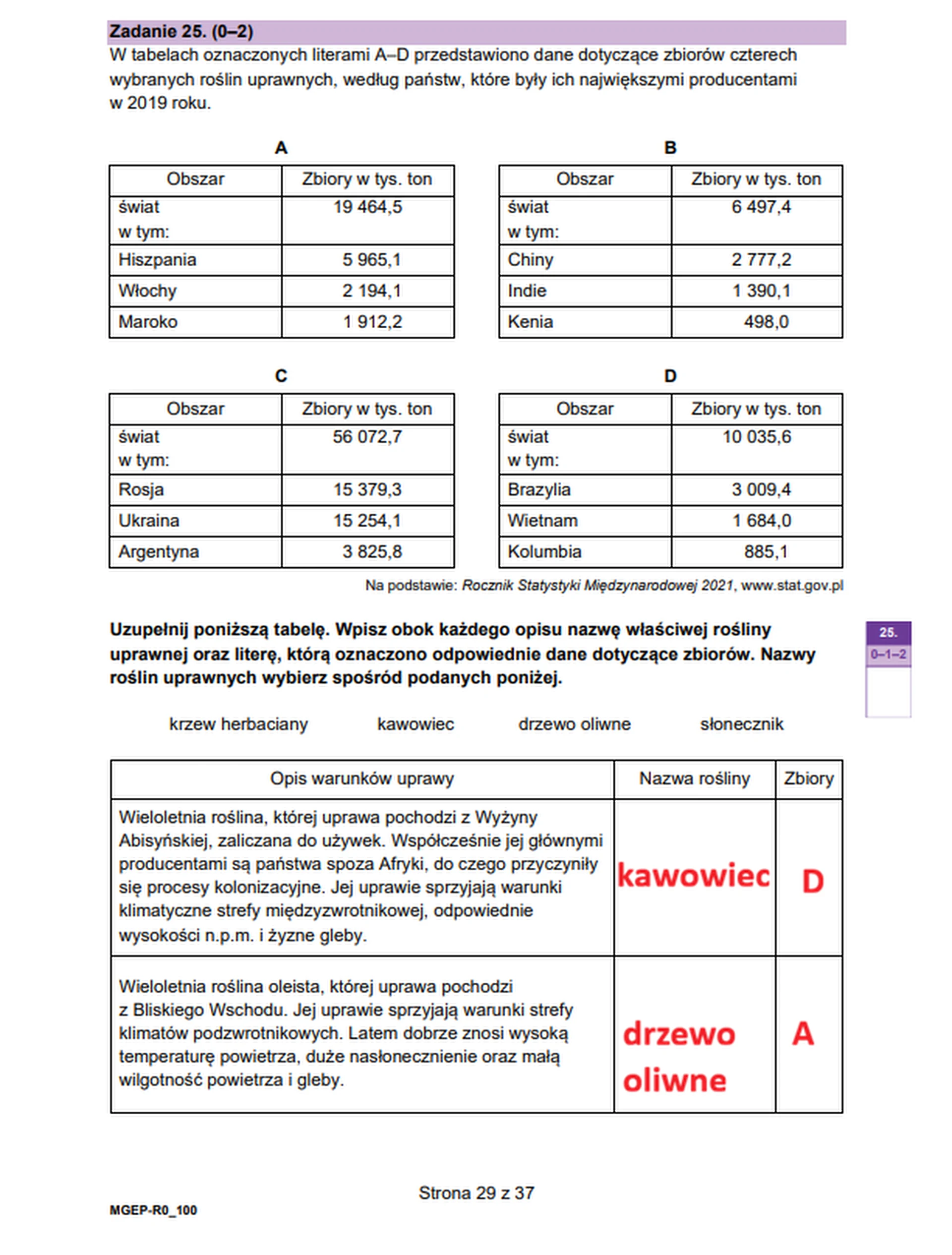 Matura maj 2026. Geografia poziom rozszerzony – zadanie 25