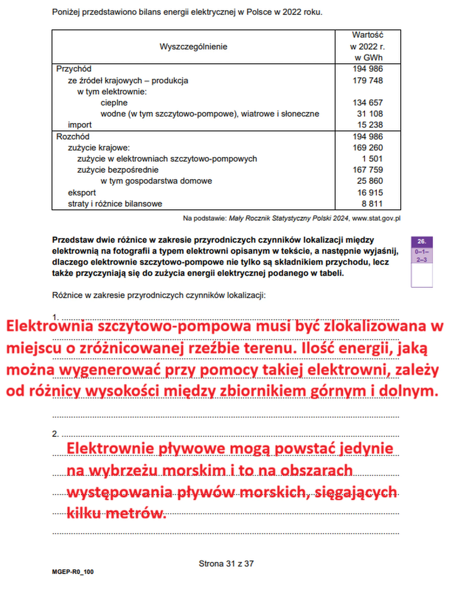 Matura maj 2026. Geografia poziom rozszerzony – zadanie 26