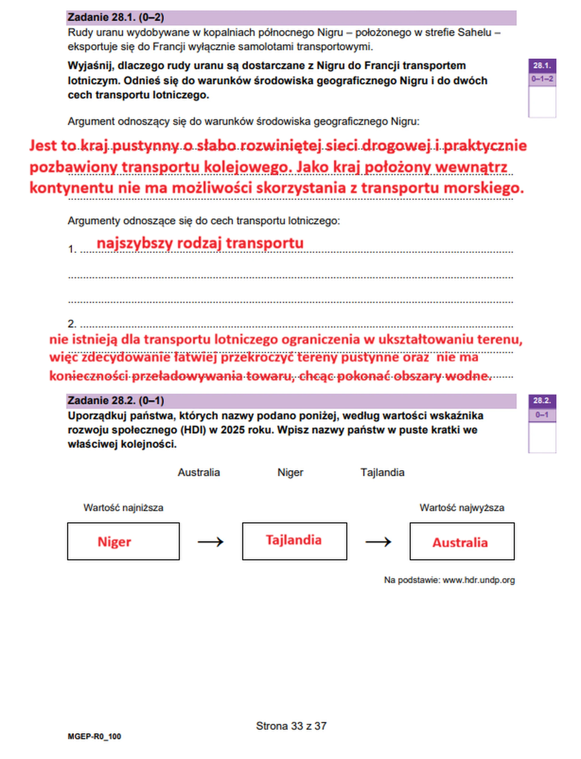 Matura maj 2026. Geografia poziom rozszerzony – zadanie 28
