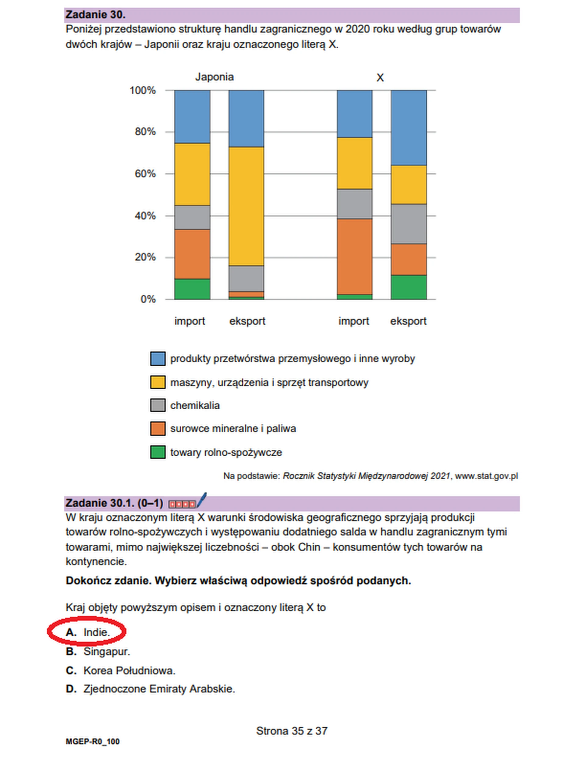 Matura maj 2026. Geografia poziom rozszerzony – zadanie 30