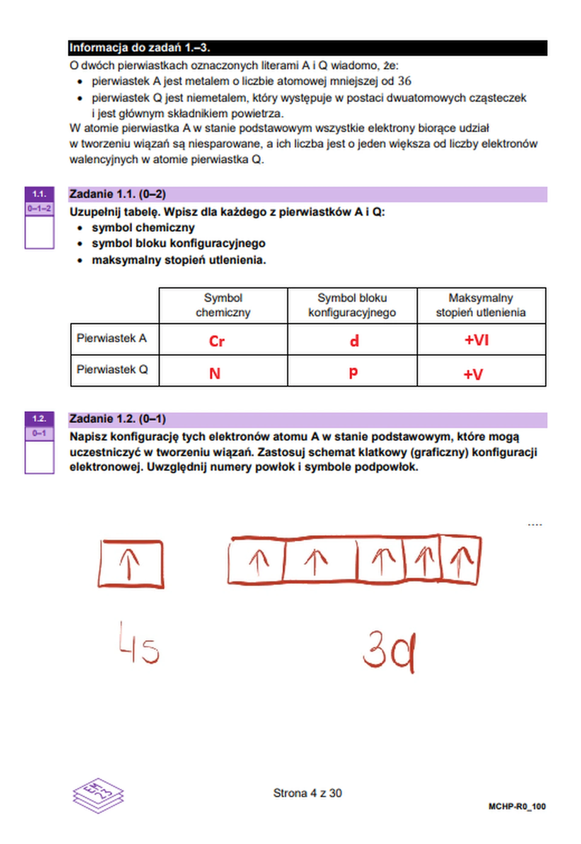 Matura maj 2026. Chemia, poziom rozszerzony – zadanie 1