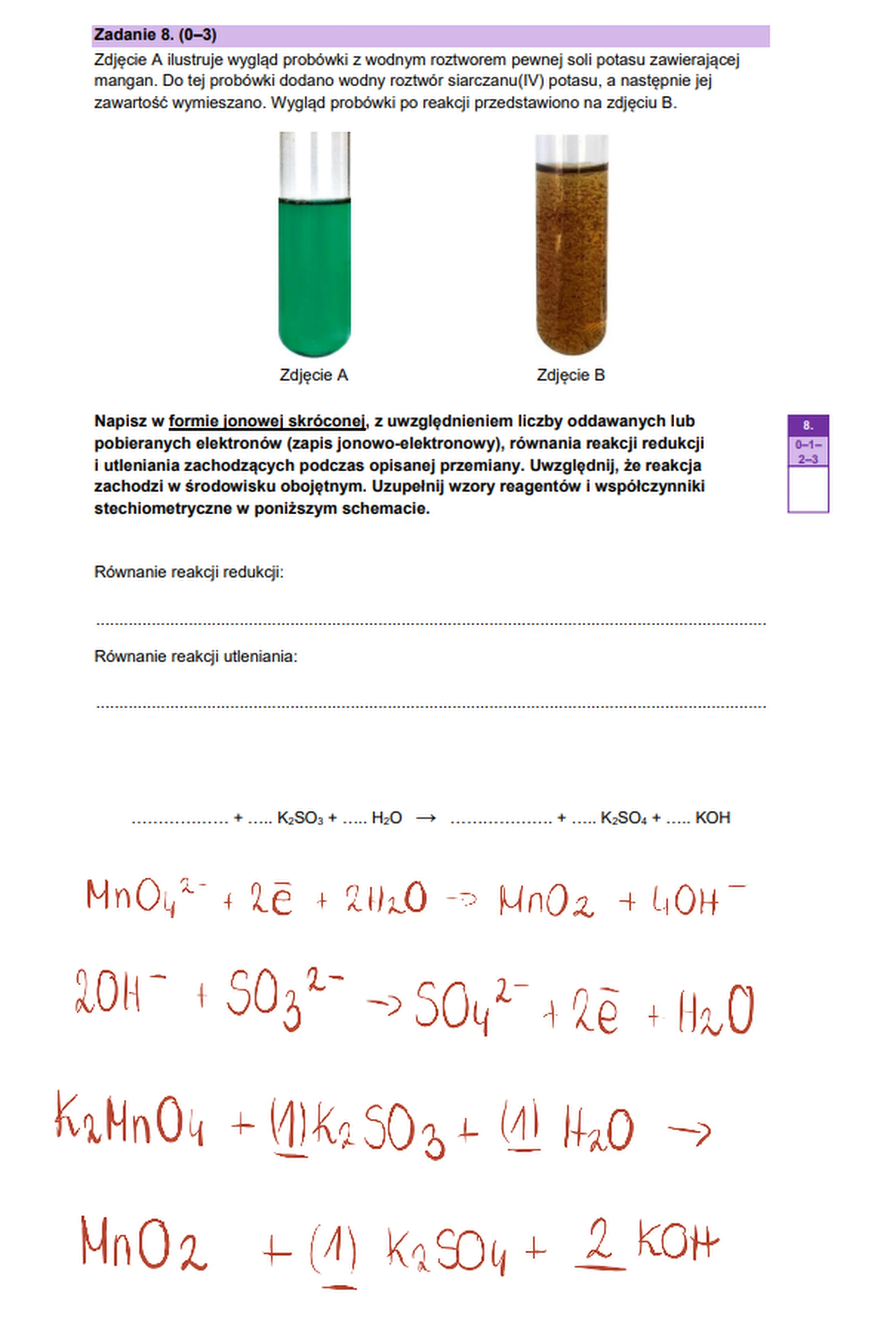 Matura maj 2026. Chemia, poziom rozszerzony – zadanie 8