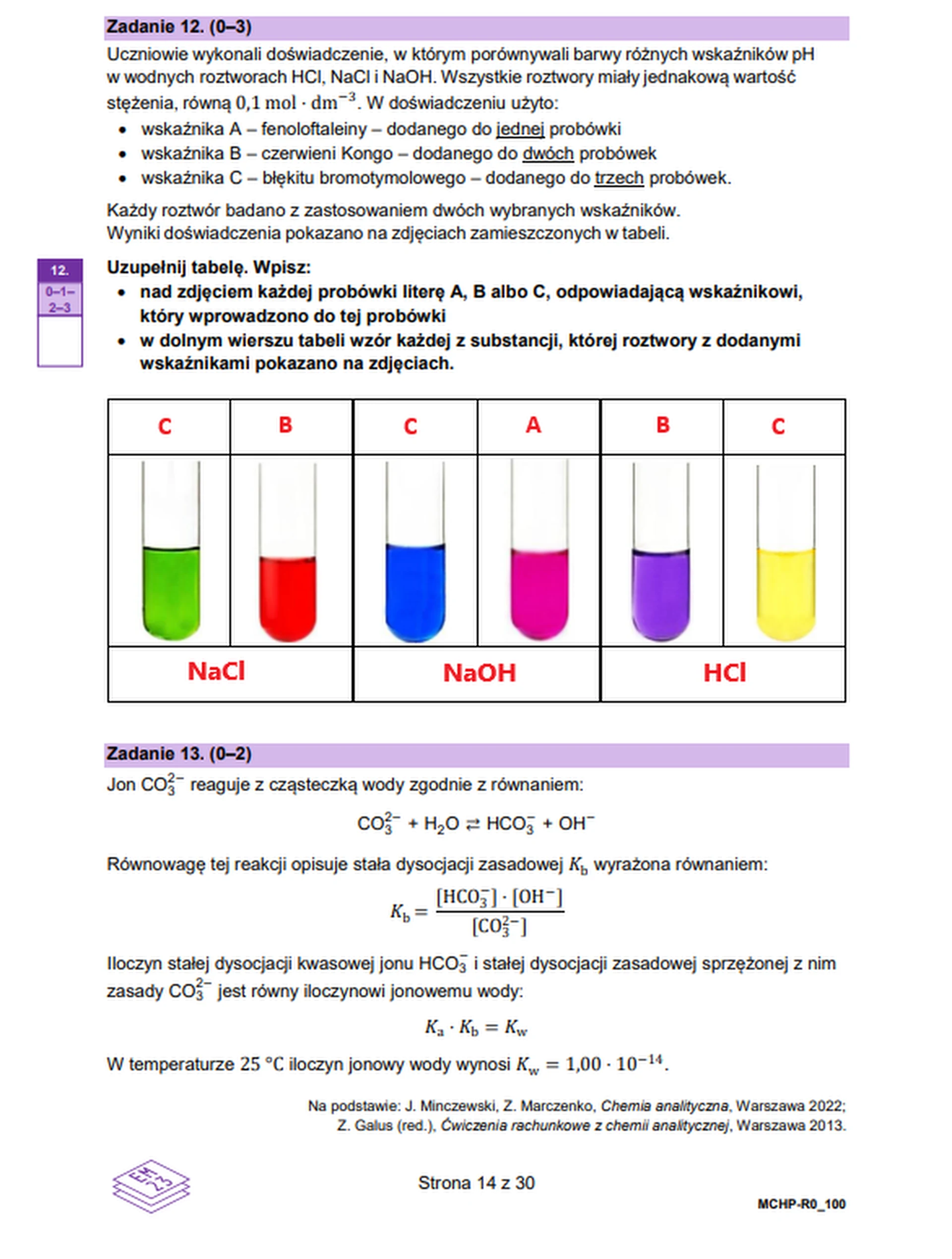 Matura maj 2026. Chemia, poziom rozszerzony – zadanie 12