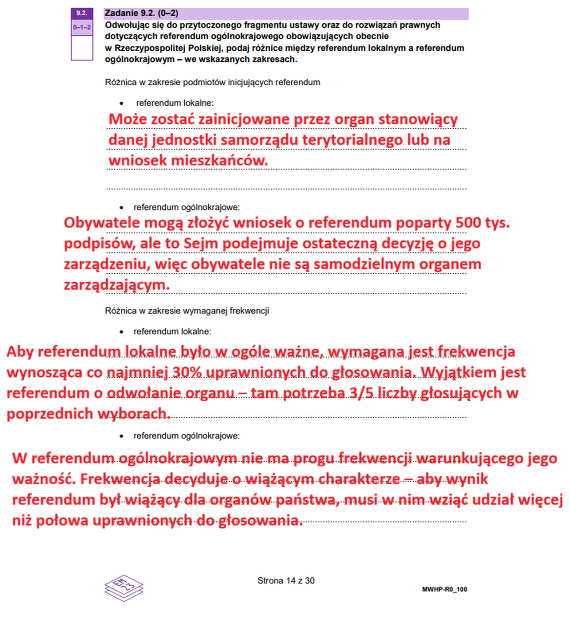 Matura maj 2026. WOS, poziom rozszerzony – zadanie 9.2