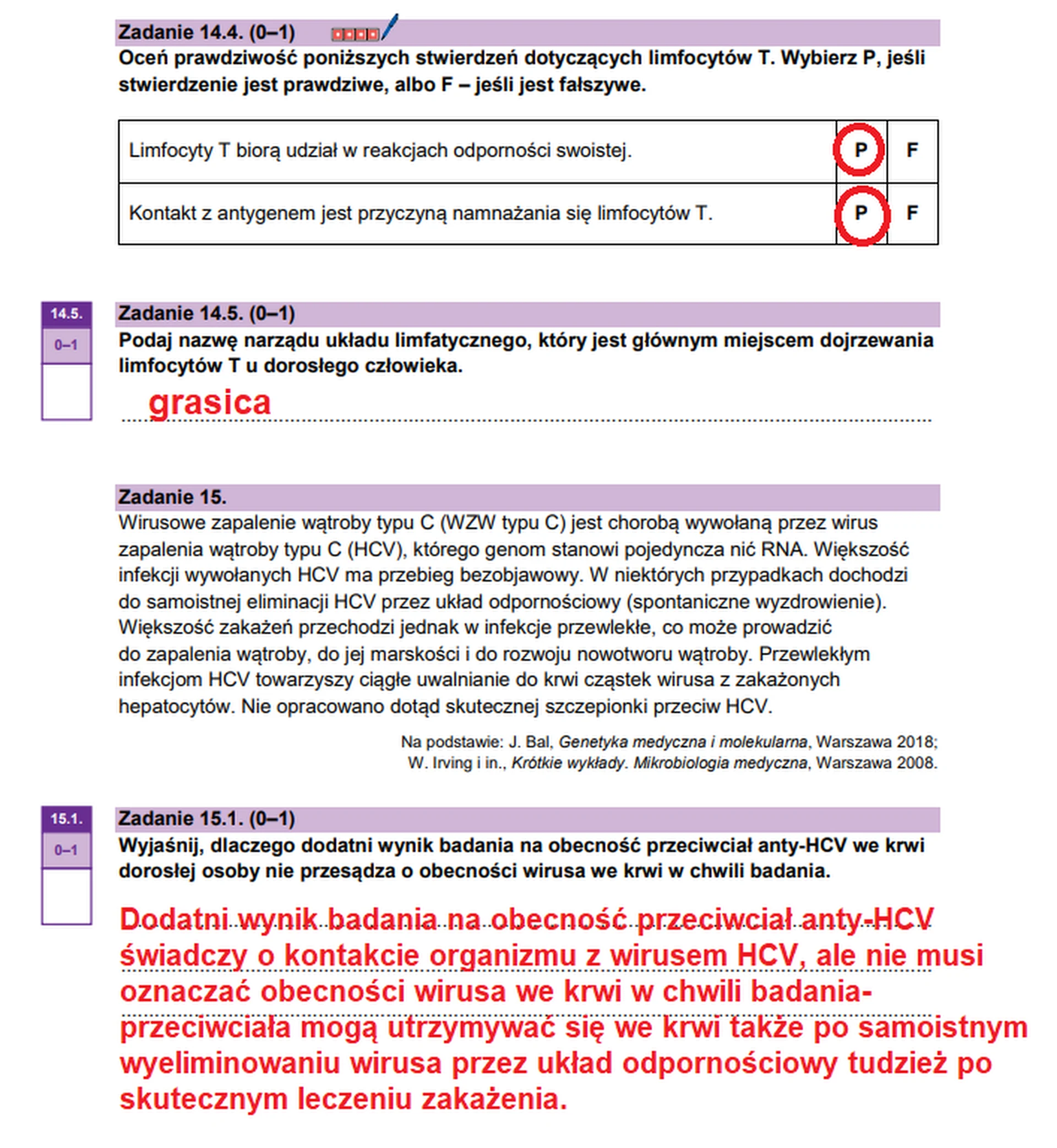 Matura maj 2026. Biologia, poziom rozszerzony – zadanie 15