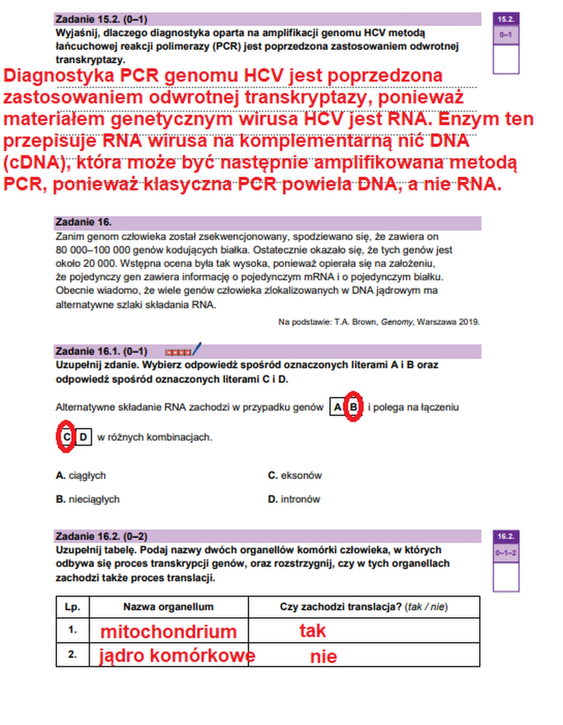 Matura maj 2026. Biologia, poziom rozszerzony – zadanie 16