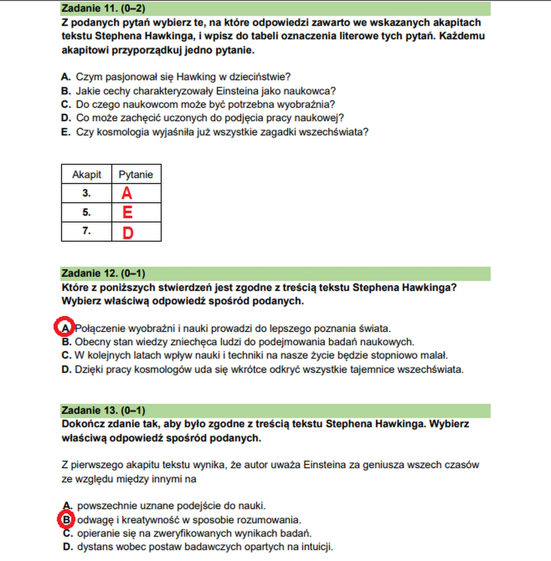 Egzamin ósmoklasisty 2026. Język polski – zadanie 11, zadanie 12, zadanie 13