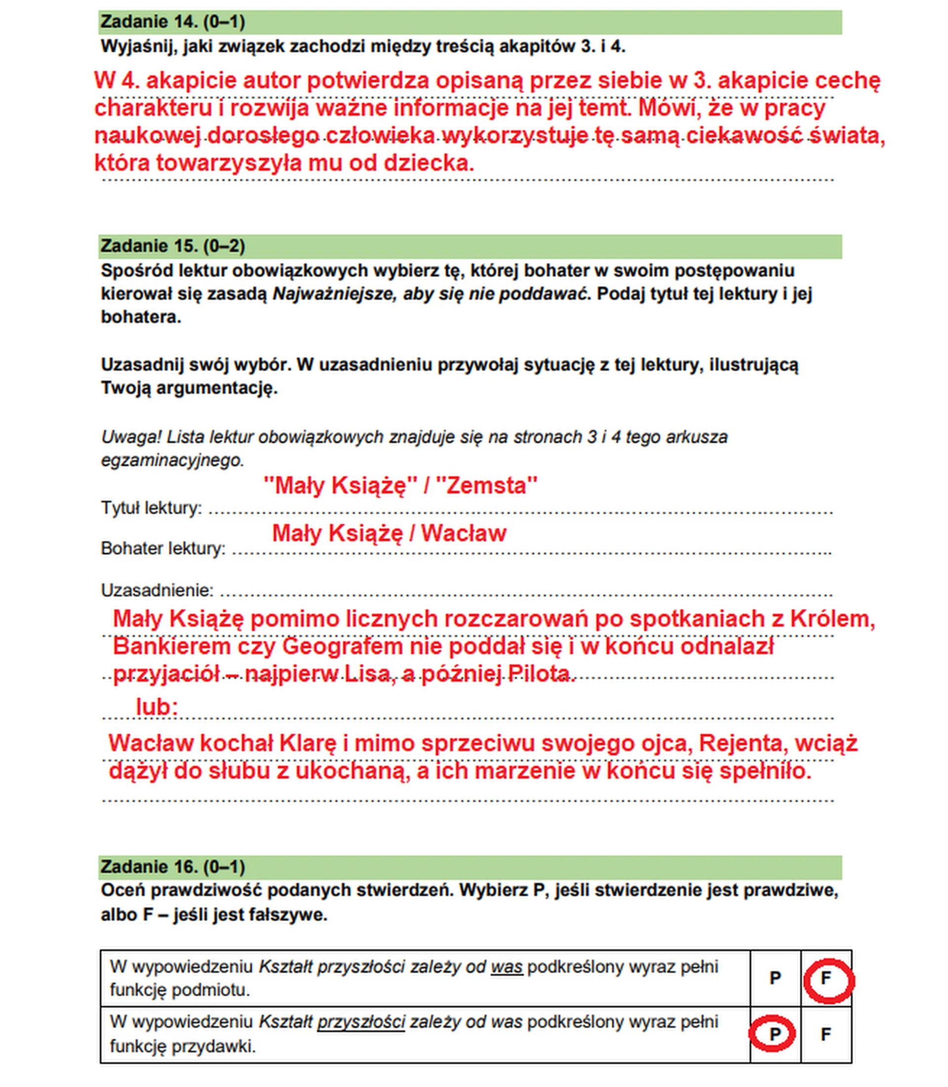 Egzamin ósmoklasisty 2026. Język polski – zadanie 14, zadanie 15, zadanie 16