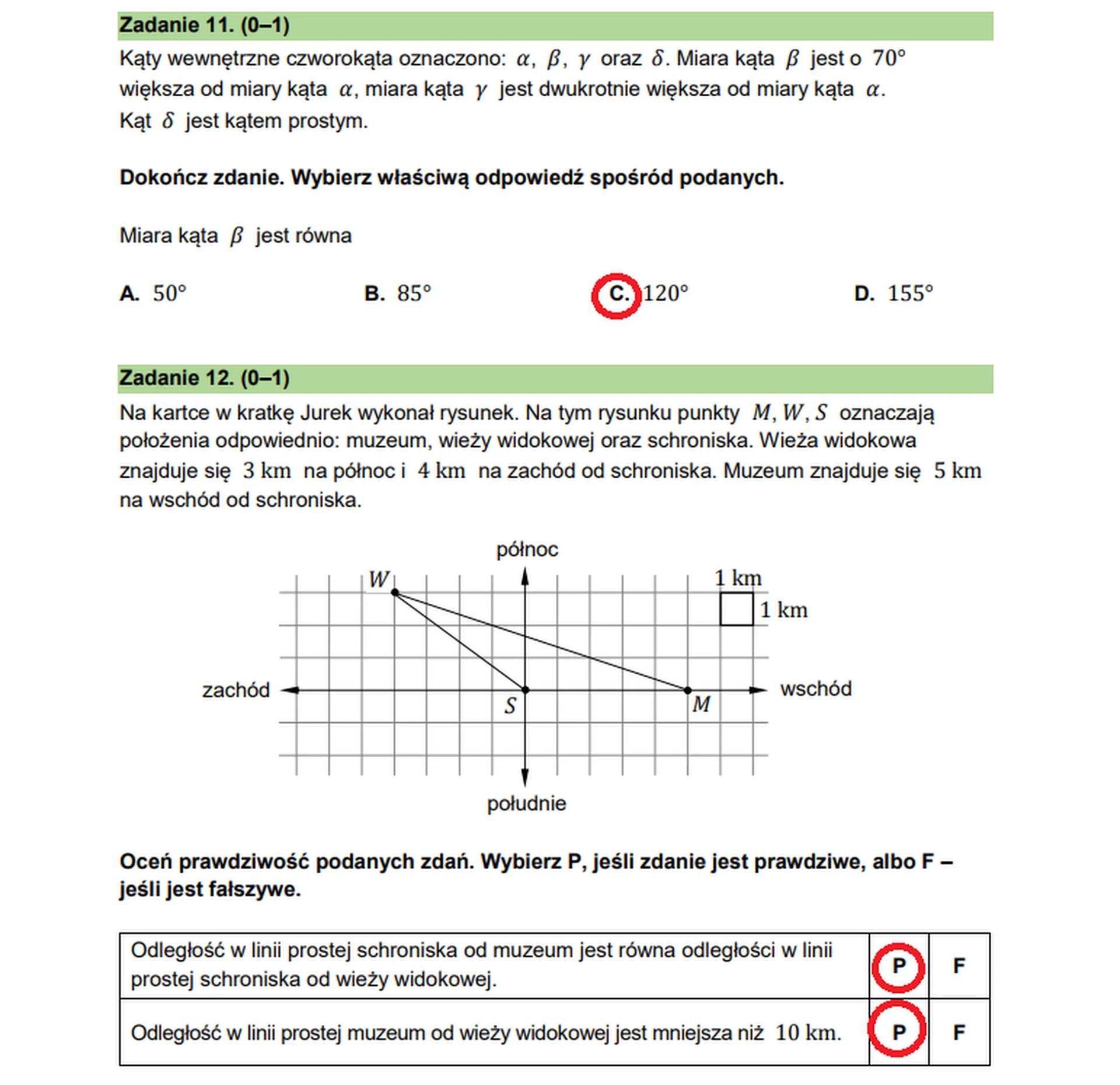 Egzamin ósmoklasisty 2026. Matematyka – zadanie 11-12
