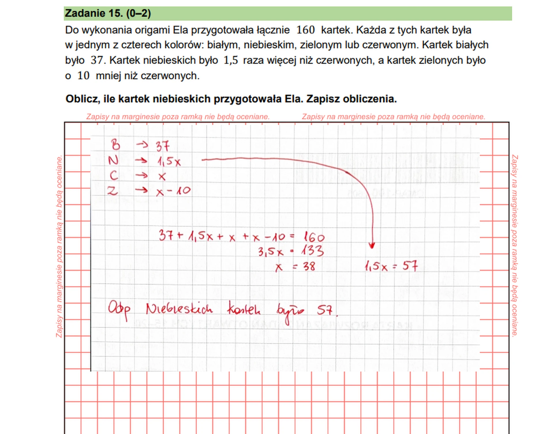Egzamin ósmoklasisty 2026. Matematyka – zadanie 15