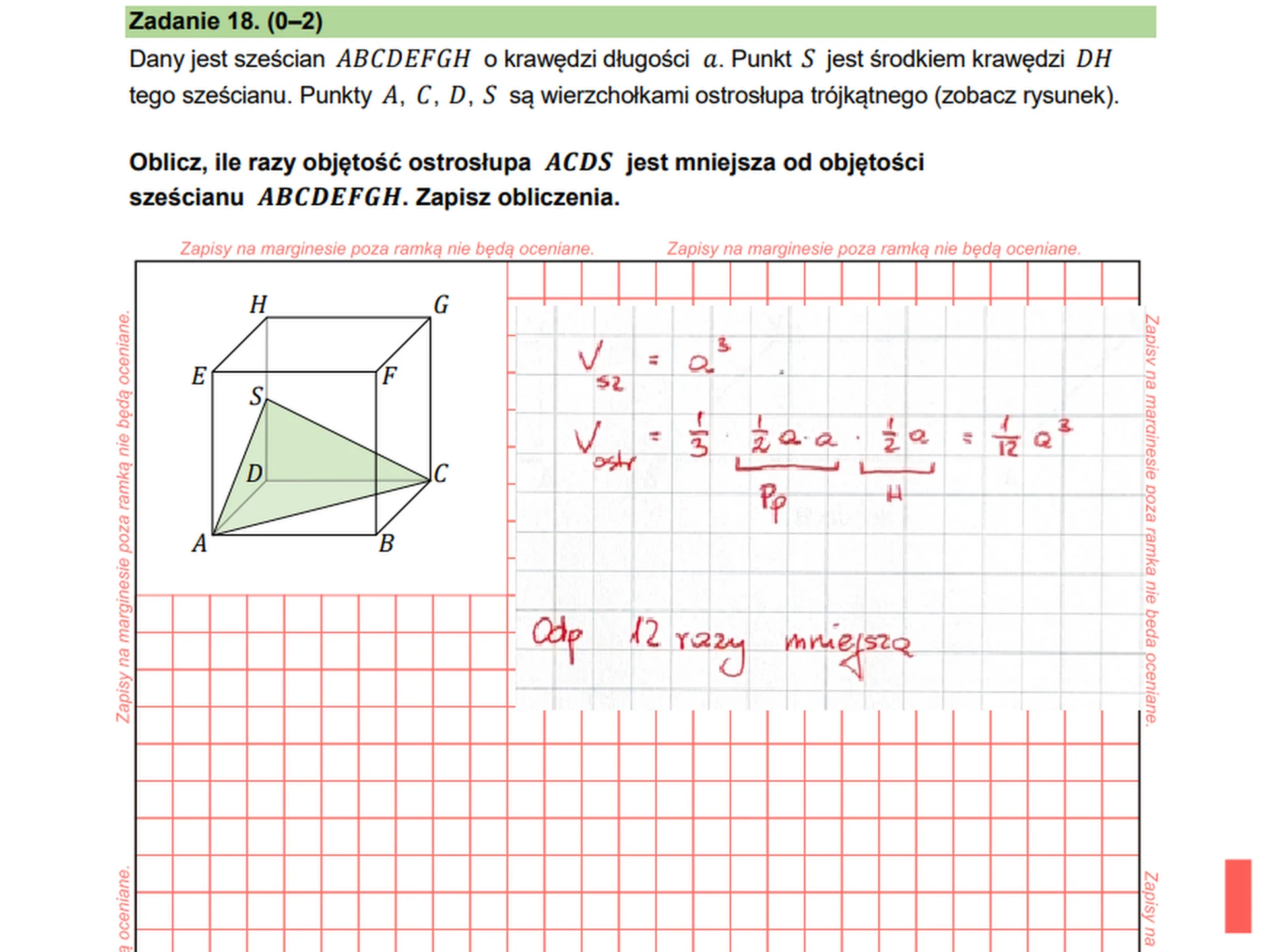 Egzamin ósmoklasisty 2026. Matematyka – zadanie 18