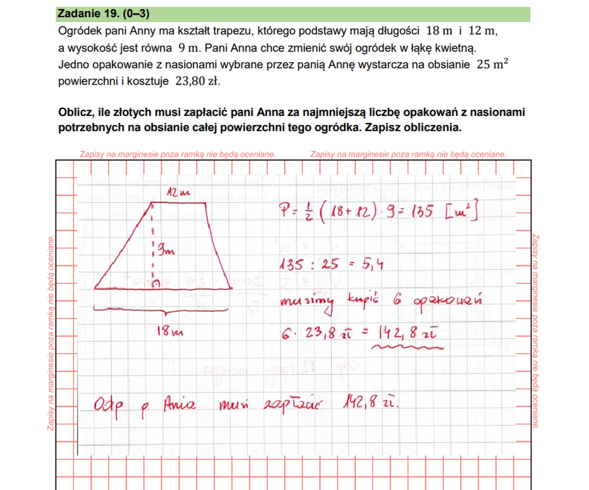 Egzamin ósmoklasisty 2026. Matematyka – zadanie 19
