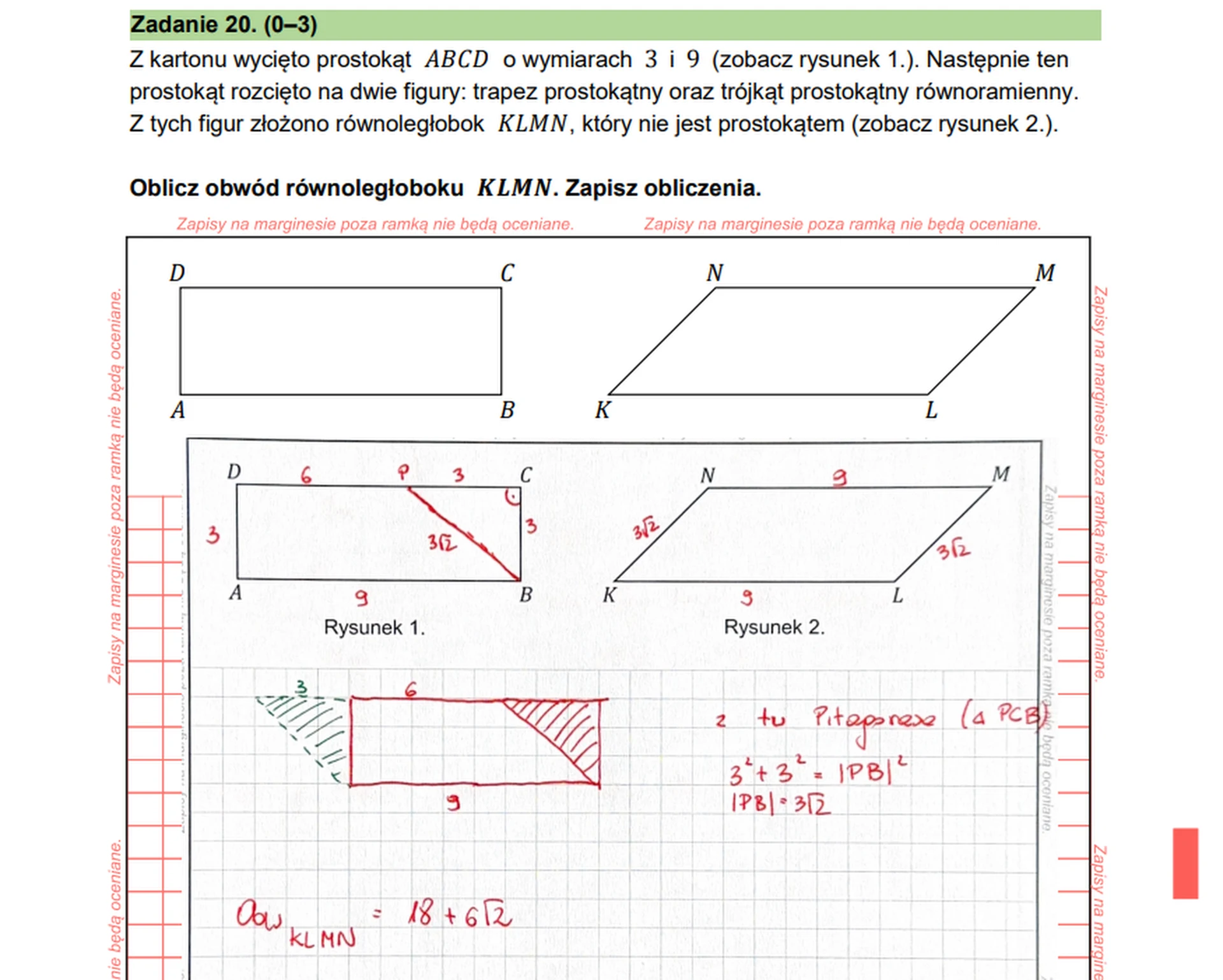 Egzamin ósmoklasisty 2026. Matematyka – zadanie 20