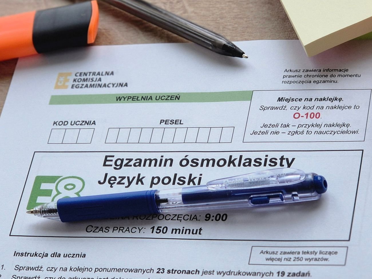 Egzamin ósmoklasisty z języka polskiego maj 2026 – arkusz główny